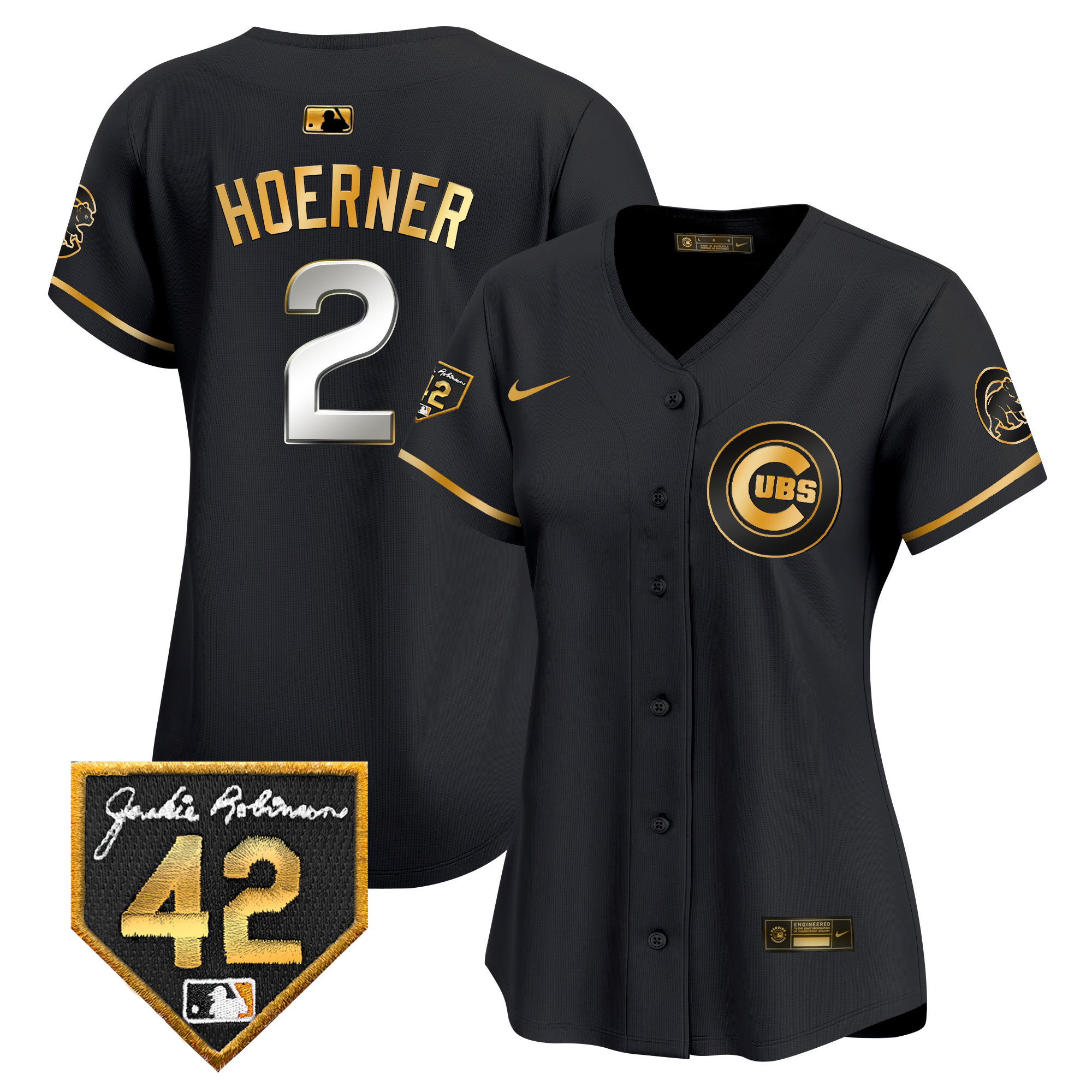 Women's Chicago Cubs Jackie Robinson Patch Vapor Premier Limited Jersey V2 - All Stitched