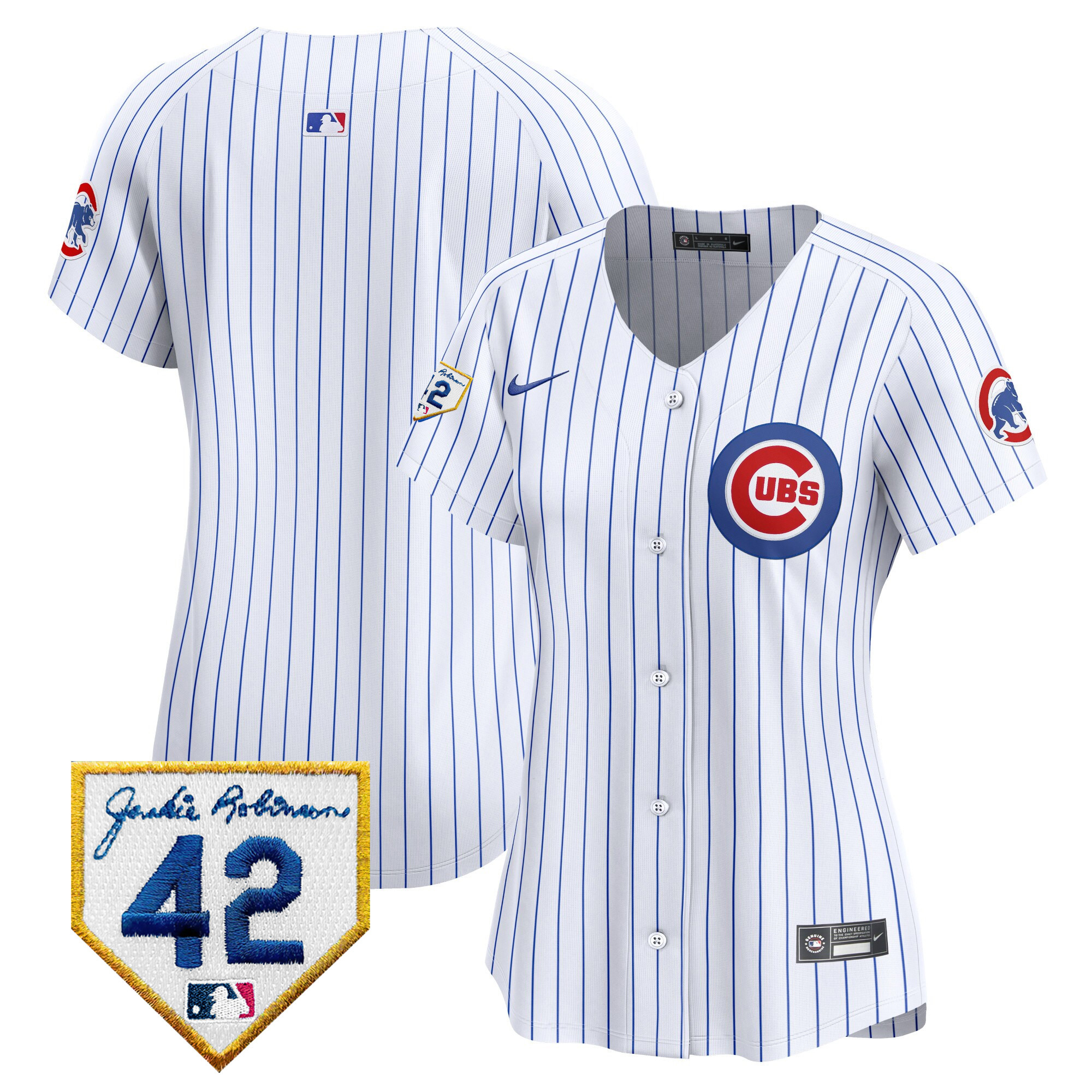 Women's Chicago Cubs Jackie Robinson Patch Vapor Premier Limited Jersey V2 - All Stitched