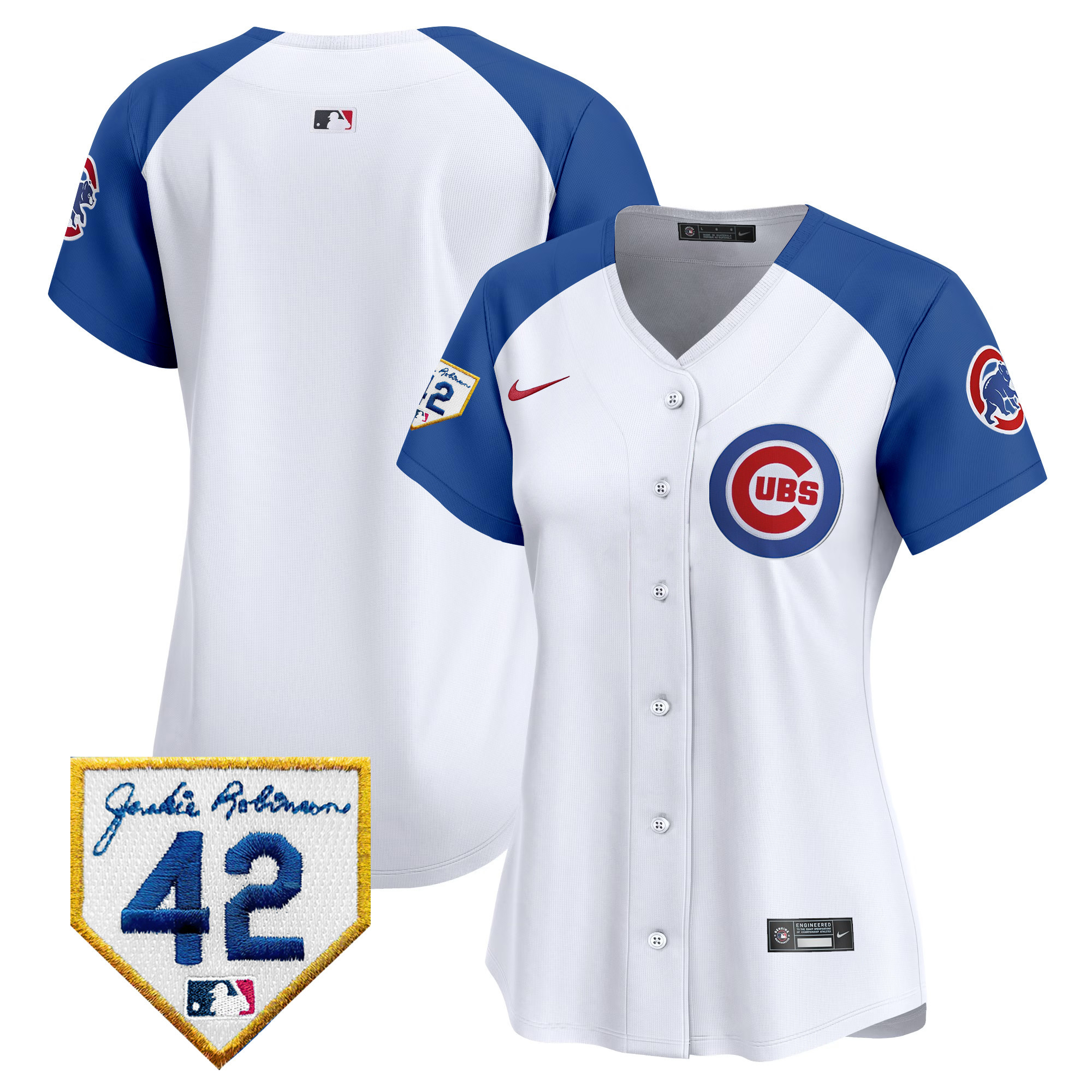 Women's Chicago Cubs Jackie Robinson Patch Vapor Premier Limited Jersey V2 - All Stitched