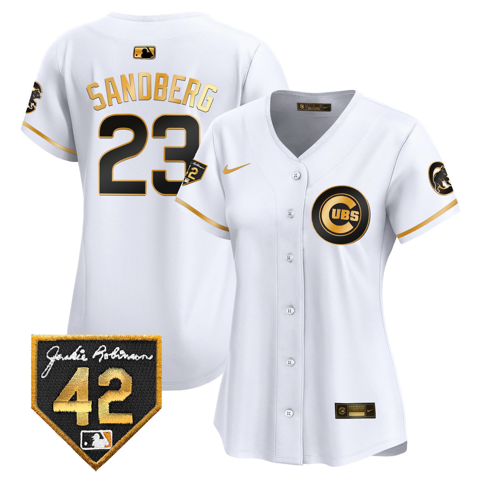 Women's Chicago Cubs Jackie Robinson Patch Vapor Premier Limited Jersey V2 - All Stitched