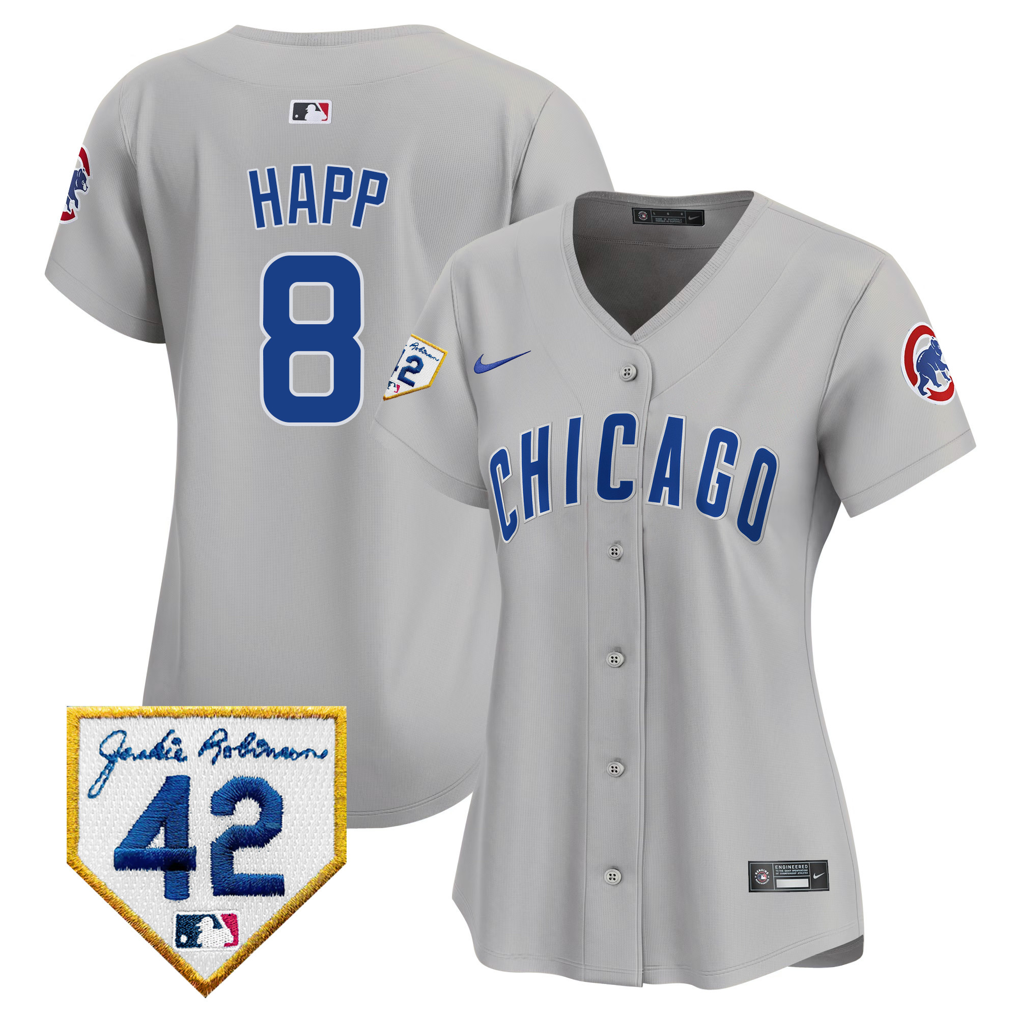 Women's Chicago Cubs Jackie Robinson Patch Vapor Premier Limited Jersey V2 - All Stitched