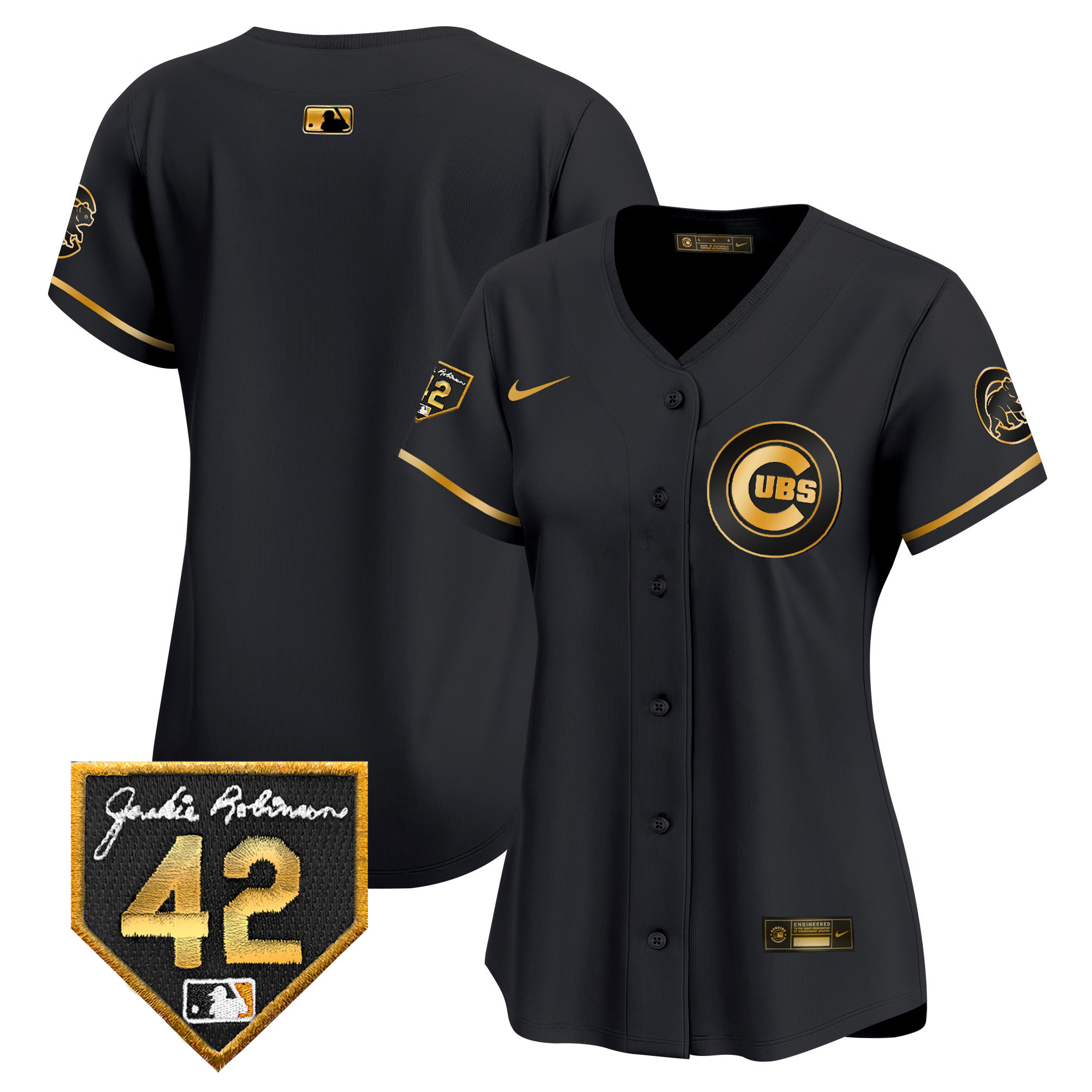 Women's Chicago Cubs Jackie Robinson Patch Vapor Premier Limited Jersey V2 - All Stitched