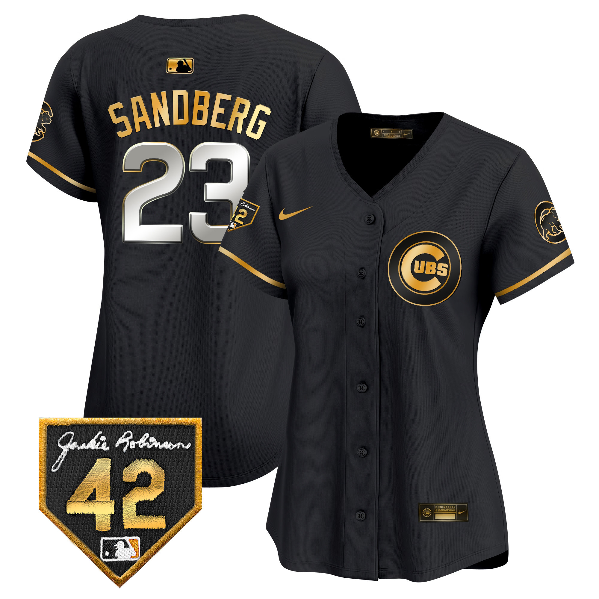 Women's Chicago Cubs Jackie Robinson Patch Vapor Premier Limited Jersey V2 - All Stitched