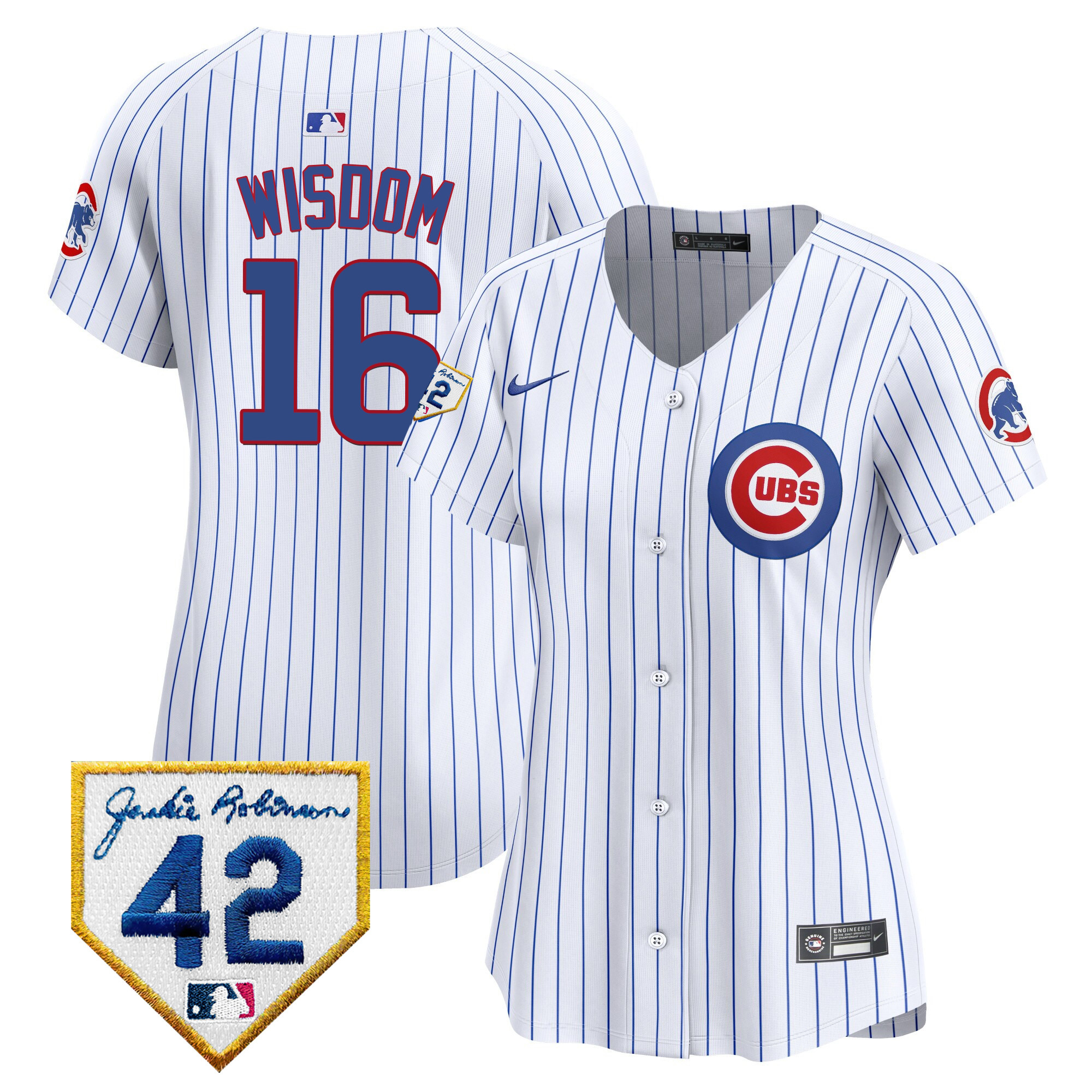 Women's Chicago Cubs Jackie Robinson Patch Vapor Premier Limited Jersey V2 - All Stitched
