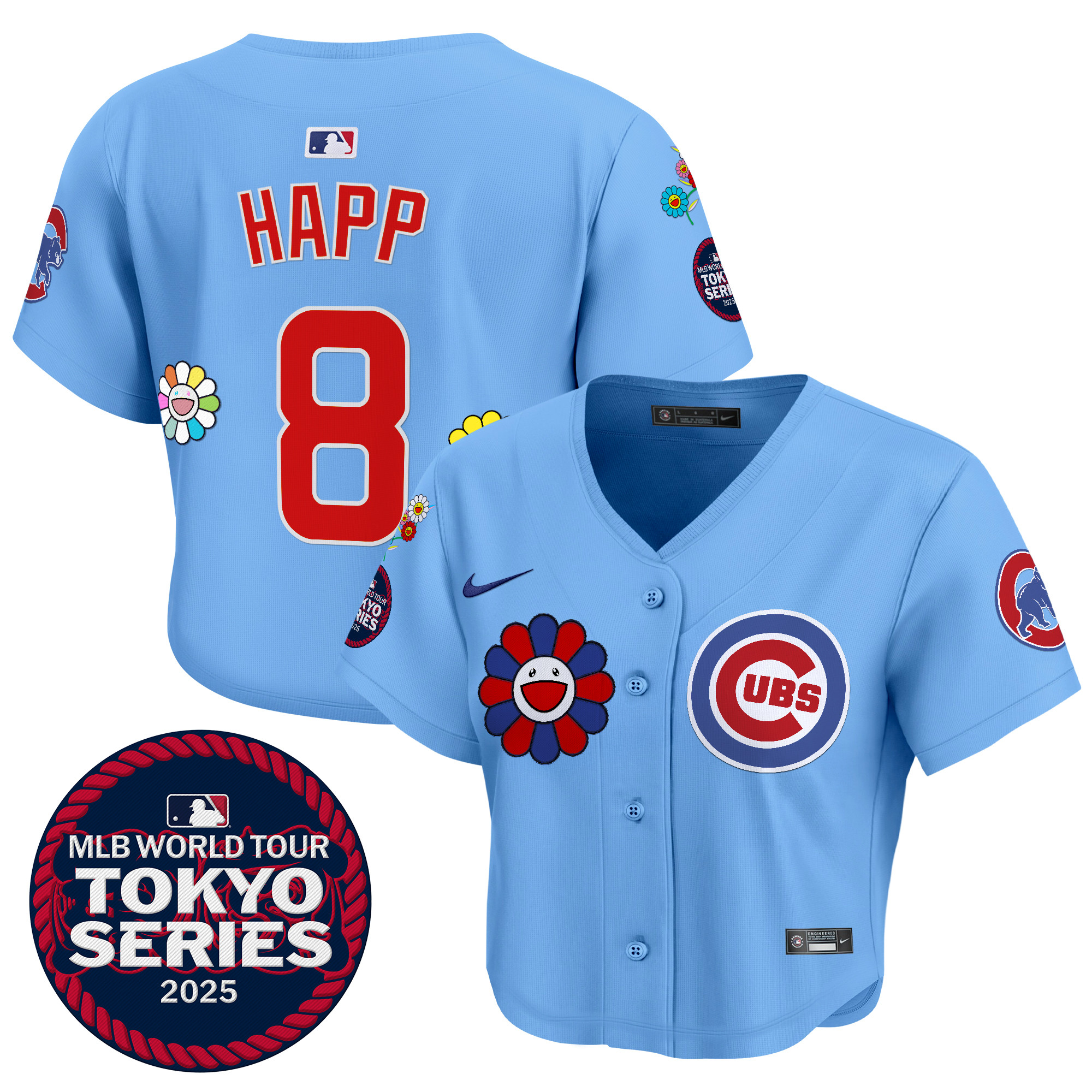 Women's Chicago Cubs Tokyo Series 2025 Crop Top Baseball Jersey - Stitched