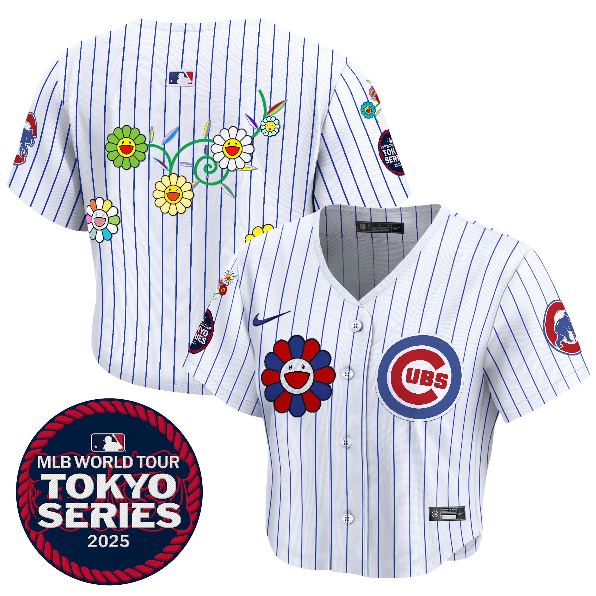 Women's Chicago Cubs Tokyo Series 2025 Crop Top Baseball Jersey - Stitched