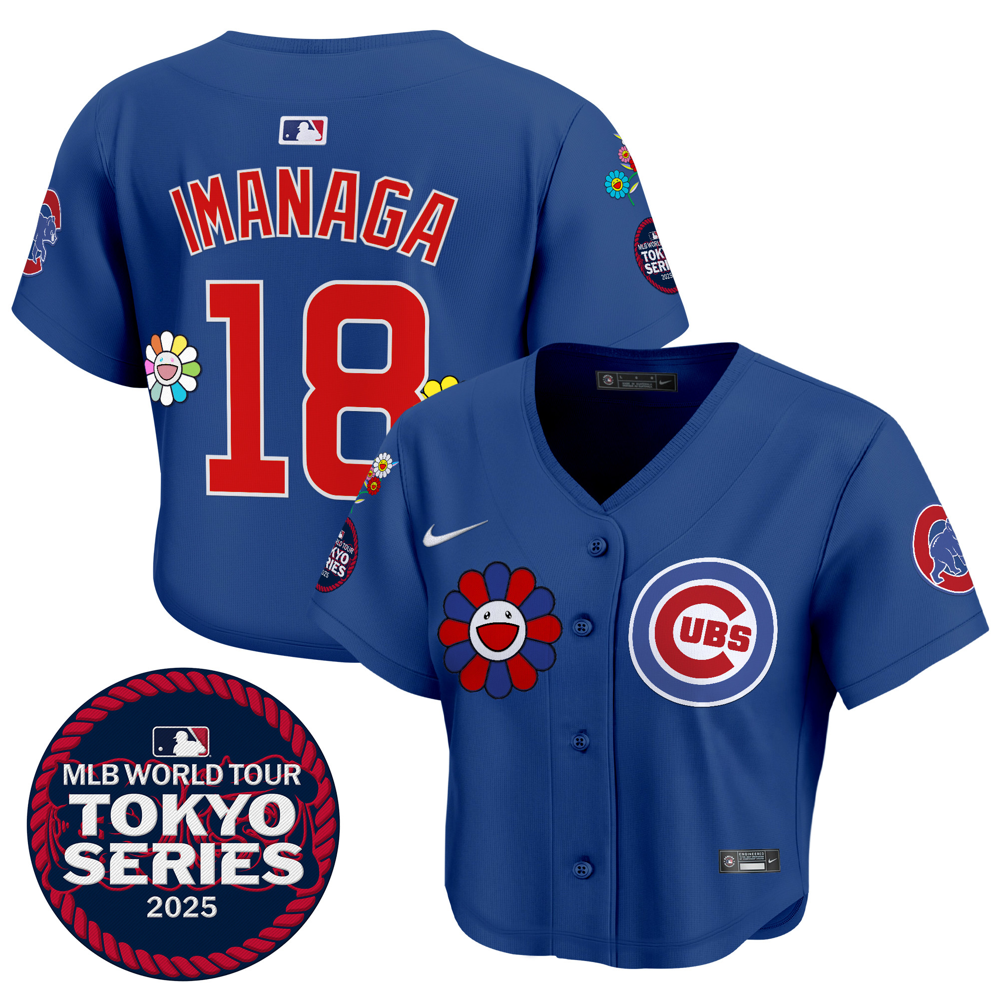 Women's Chicago Cubs Tokyo Series 2025 Crop Top Baseball Jersey - Stitched
