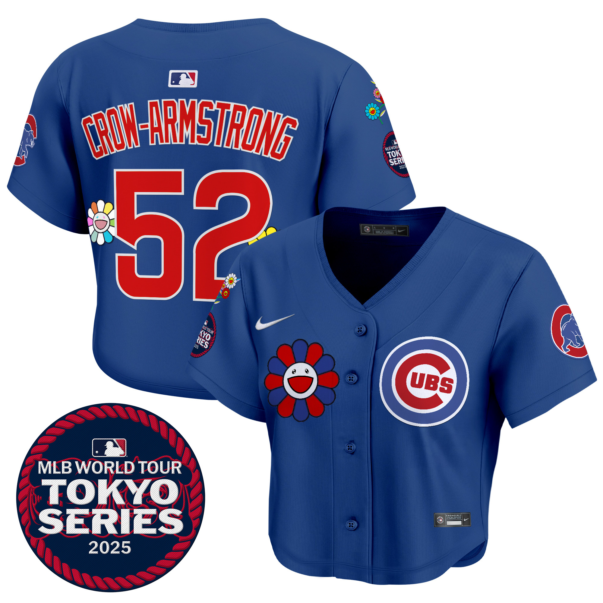 Women's Chicago Cubs Tokyo Series 2025 Crop Top Baseball Jersey - Stitched
