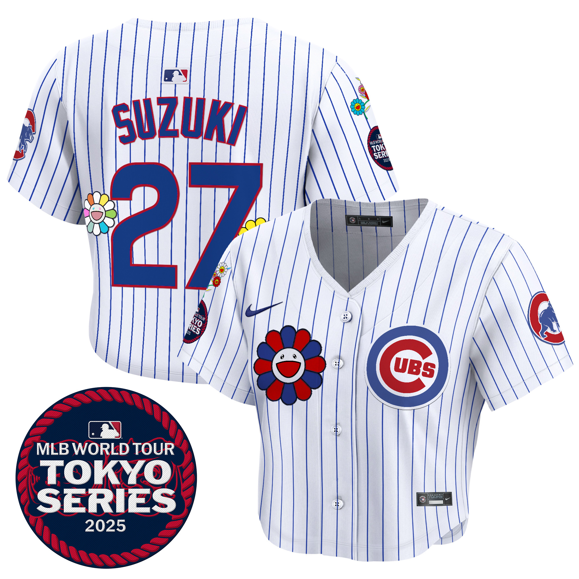 Women's Chicago Cubs Tokyo Series 2025 Crop Top Baseball Jersey - Stitched