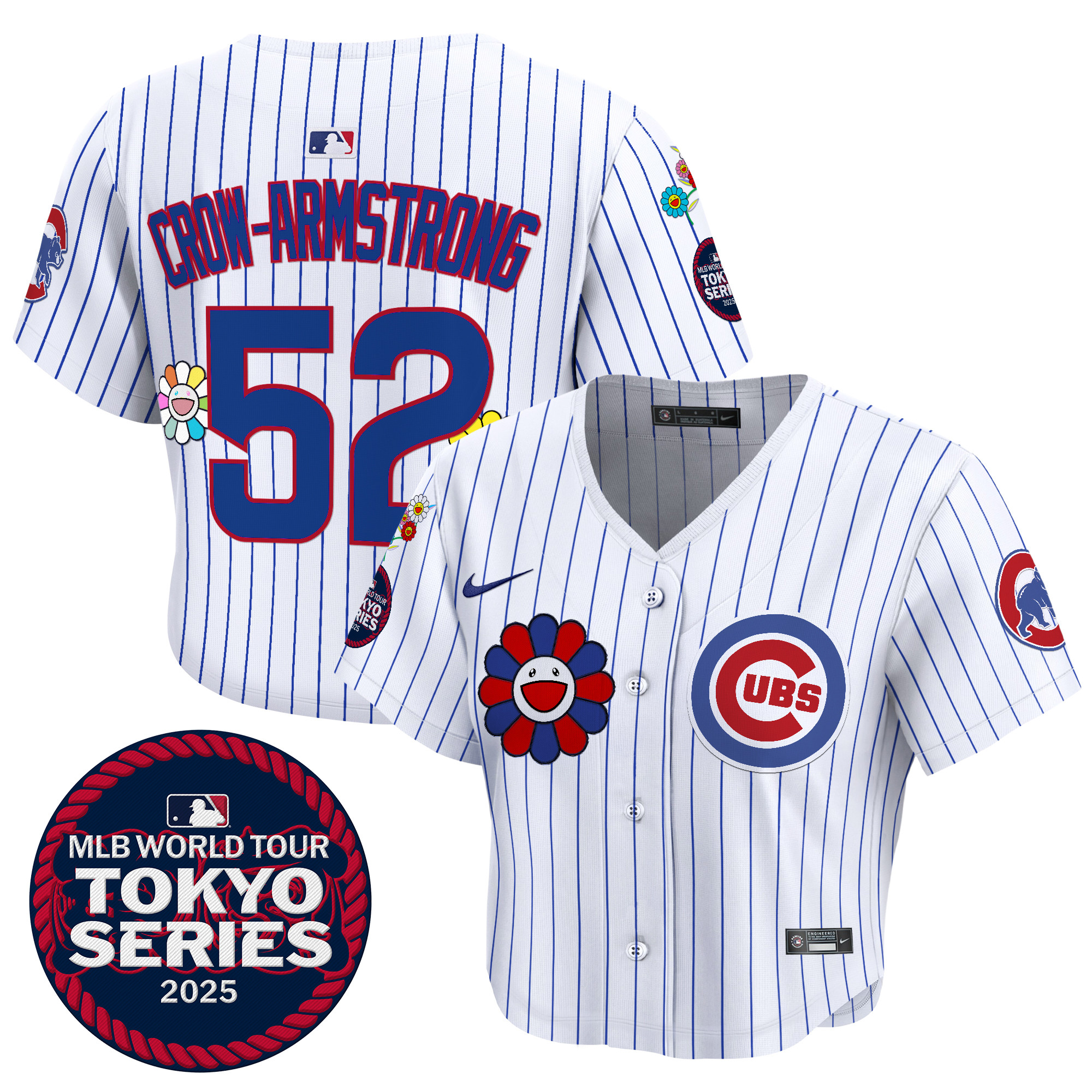 Women's Chicago Cubs Tokyo Series 2025 Crop Top Baseball Jersey - Stitched