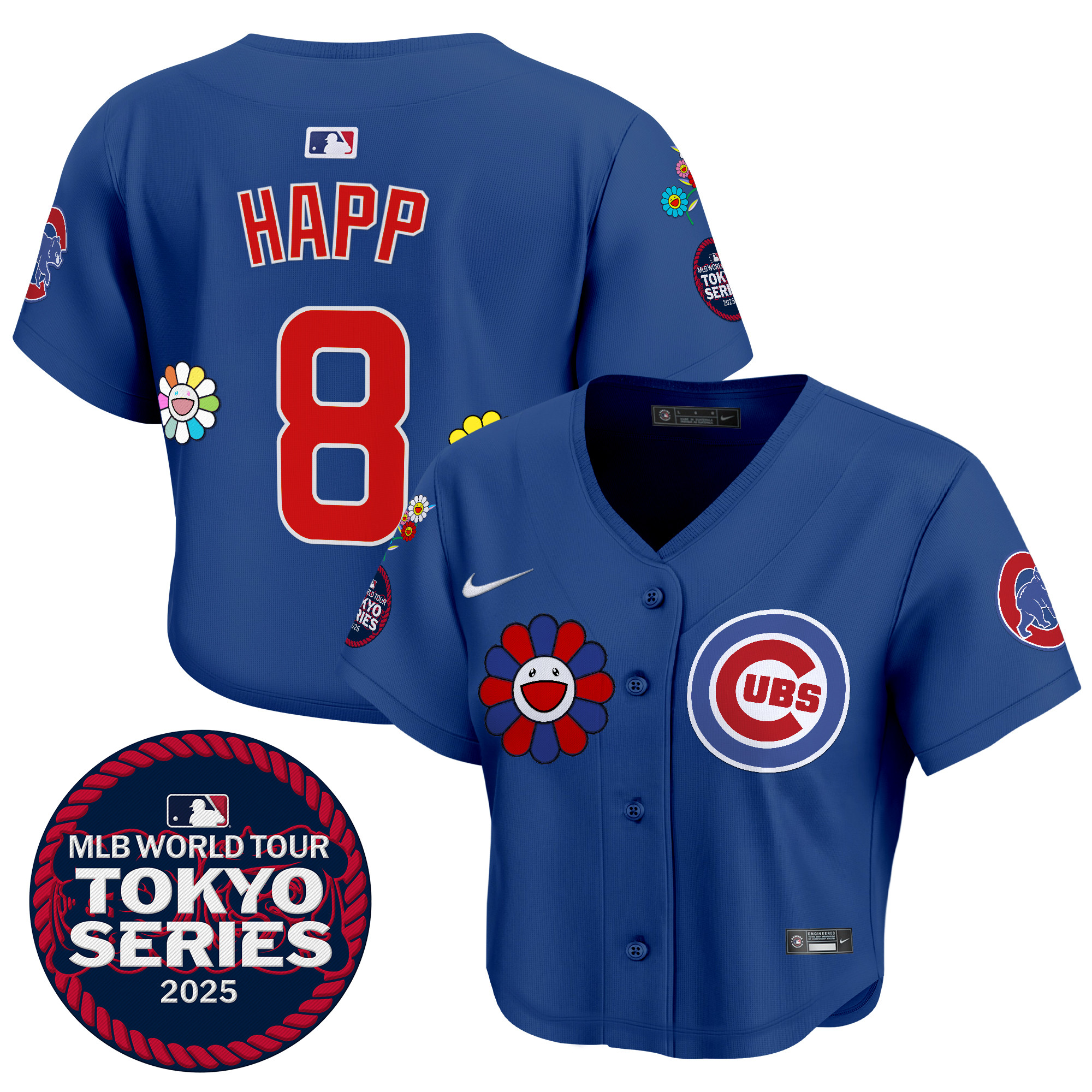 Women's Chicago Cubs Tokyo Series 2025 Crop Top Baseball Jersey - Stitched