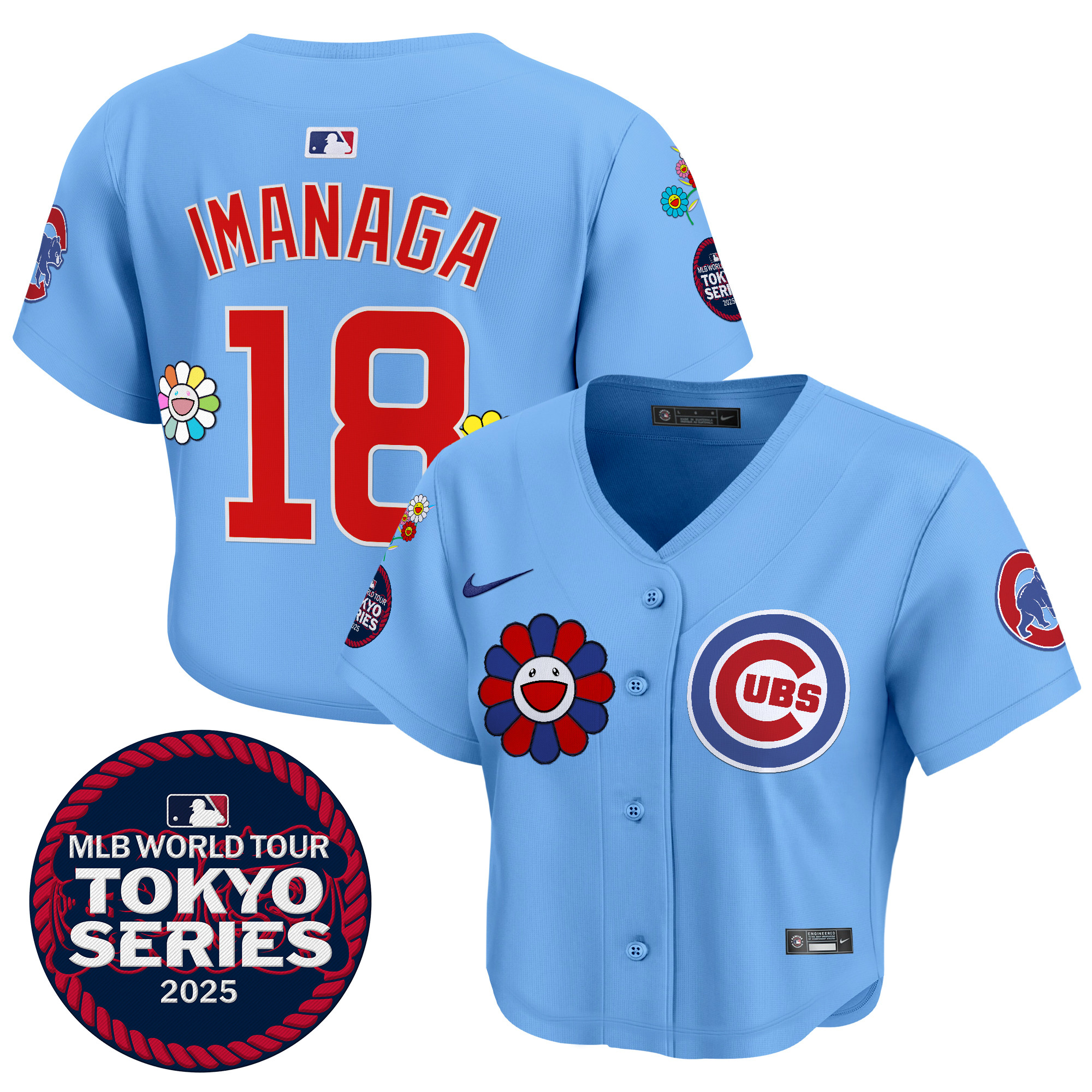 Women's Chicago Cubs Tokyo Series 2025 Crop Top Baseball Jersey - Stitched