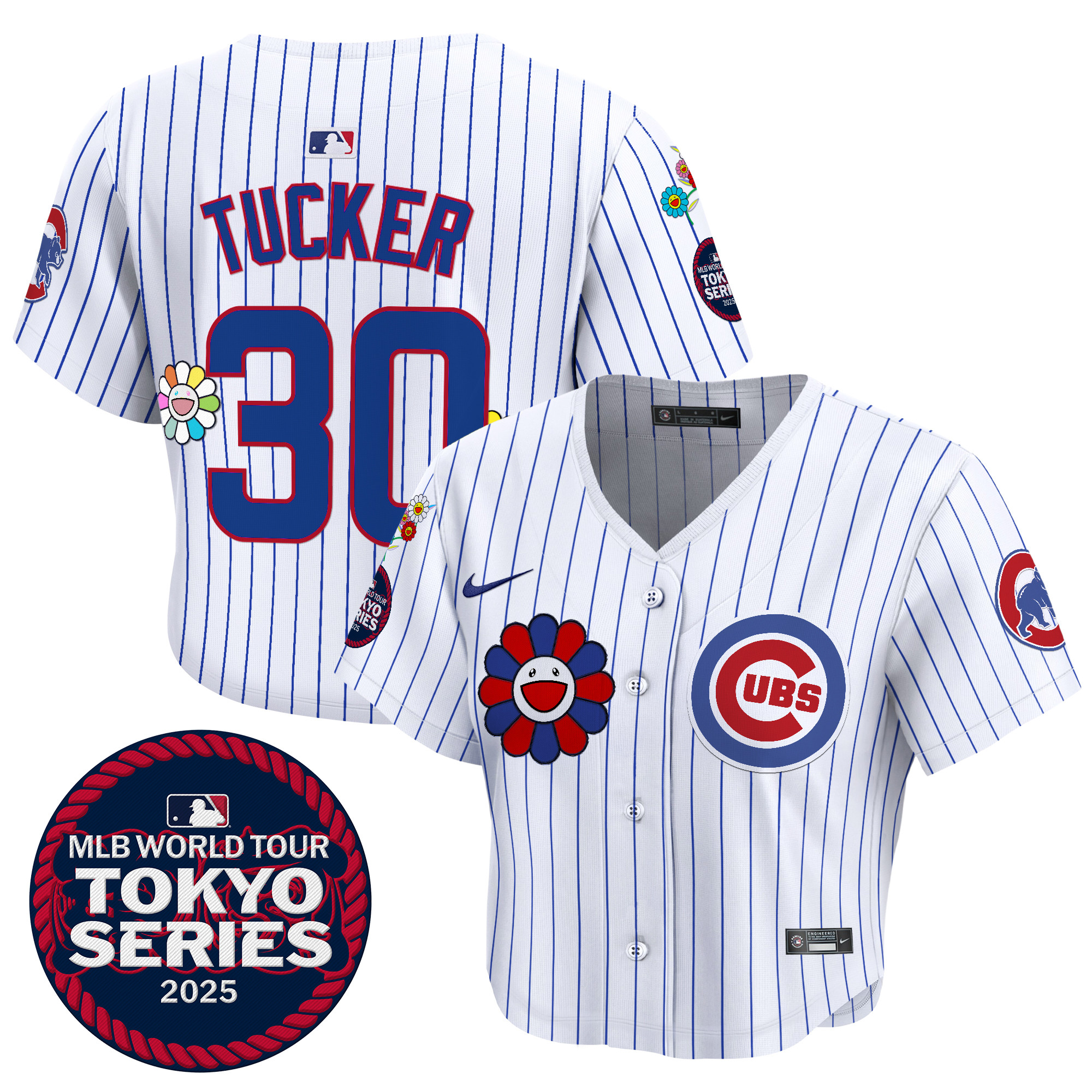 Women's Chicago Cubs Tokyo Series 2025 Crop Top Baseball Jersey - Stitched
