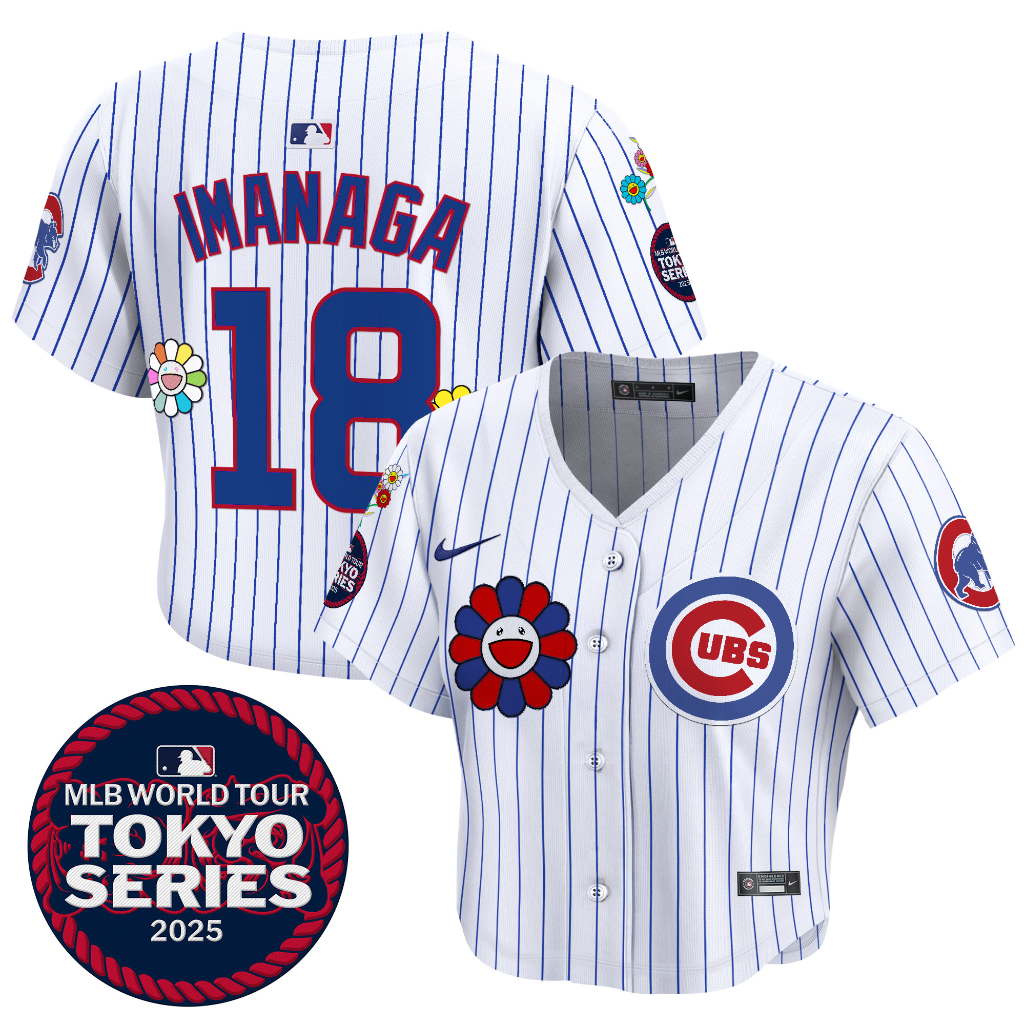 Women's Chicago Cubs Tokyo Series 2025 Crop Top Baseball Jersey - Stitched