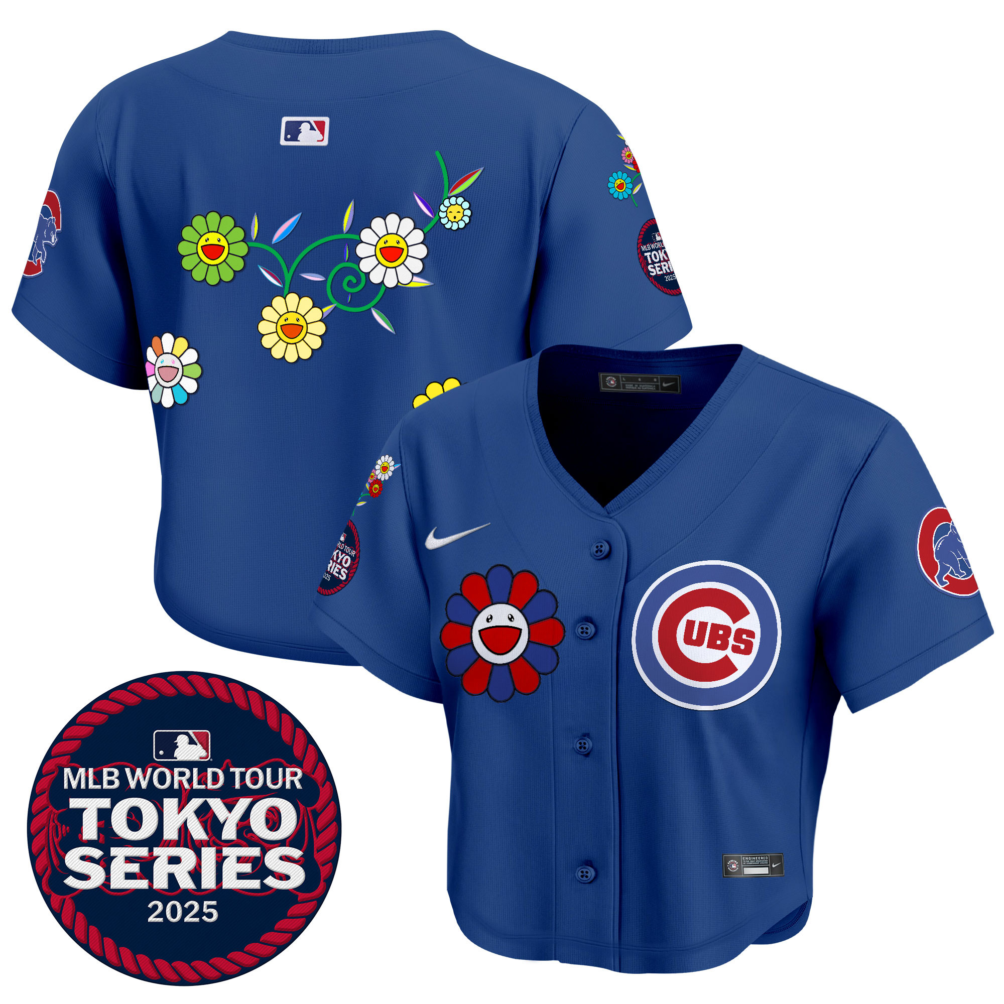 Women's Chicago Cubs Tokyo Series 2025 Crop Top Baseball Jersey - Stitched
