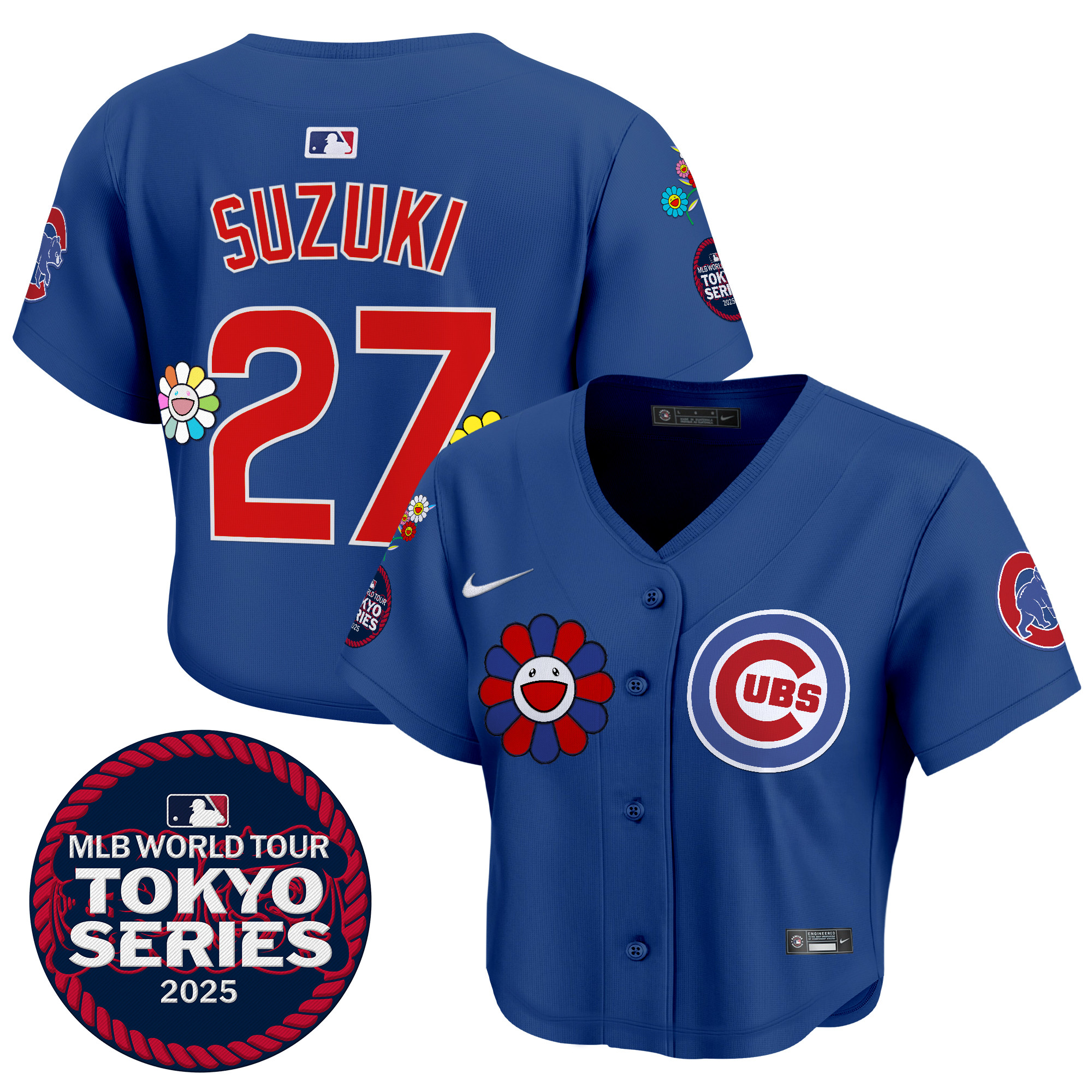 Women's Chicago Cubs Tokyo Series 2025 Crop Top Baseball Jersey - Stitched