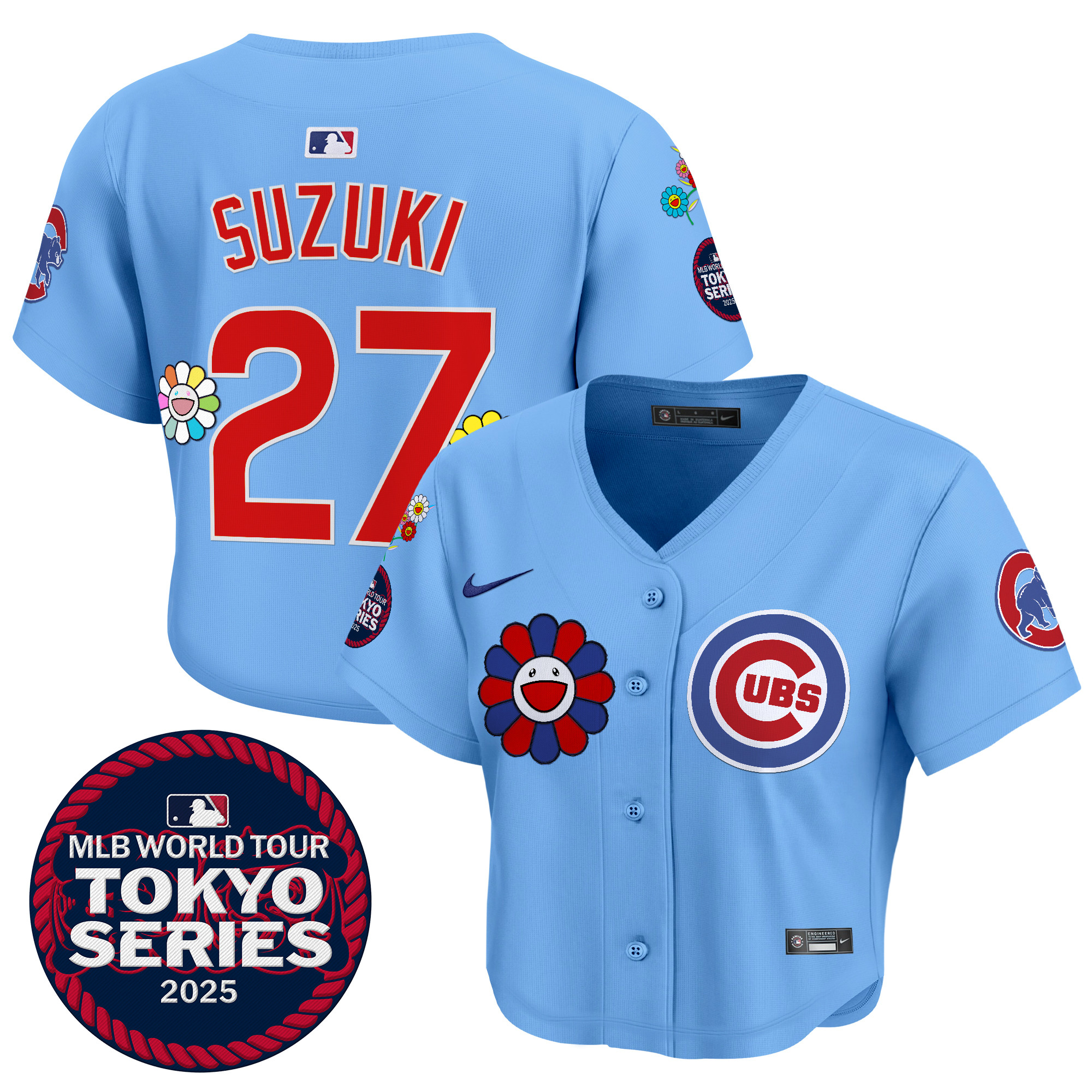 Women's Chicago Cubs Tokyo Series 2025 Crop Top Baseball Jersey - Stitched