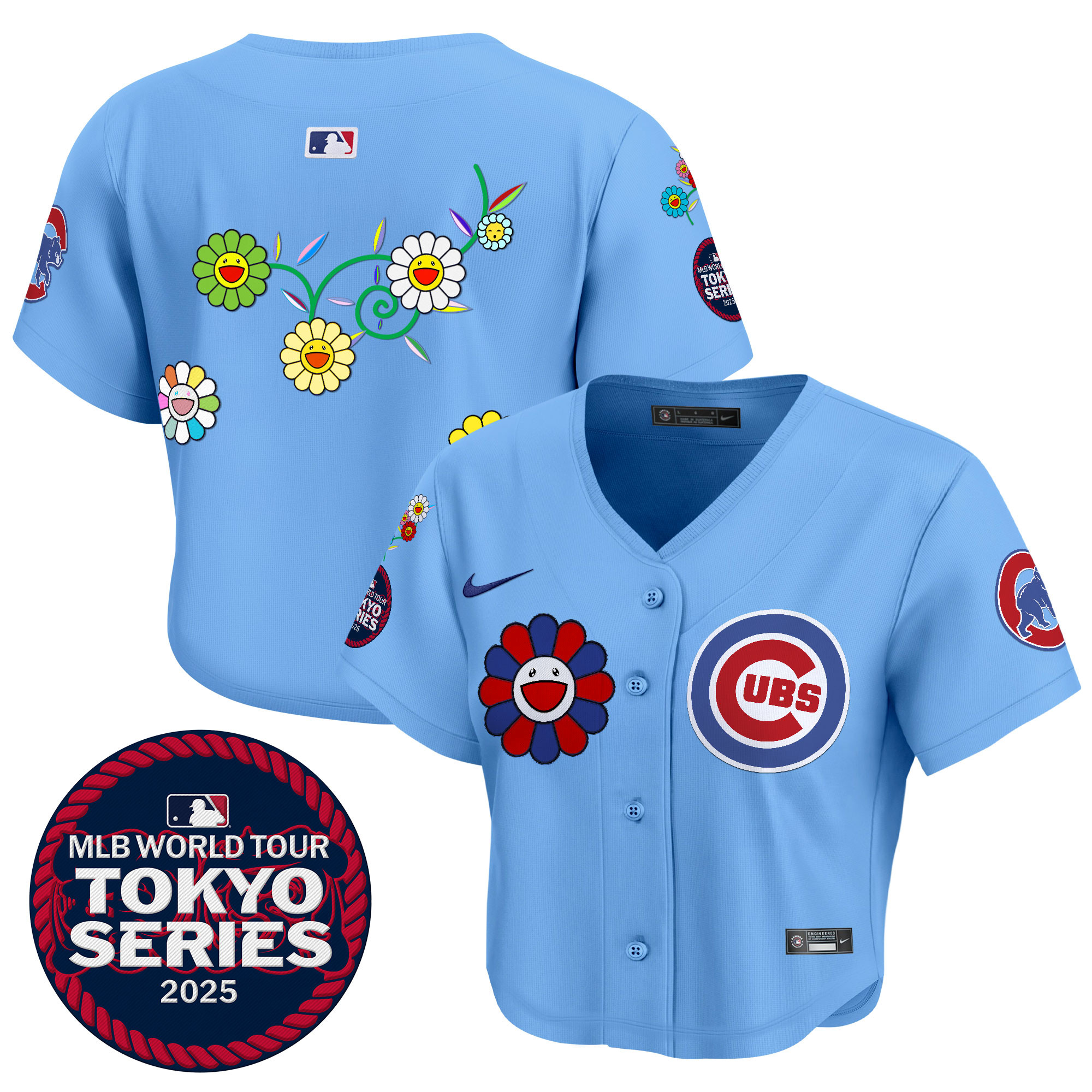 Women's Chicago Cubs Tokyo Series 2025 Crop Top Baseball Jersey - Stitched