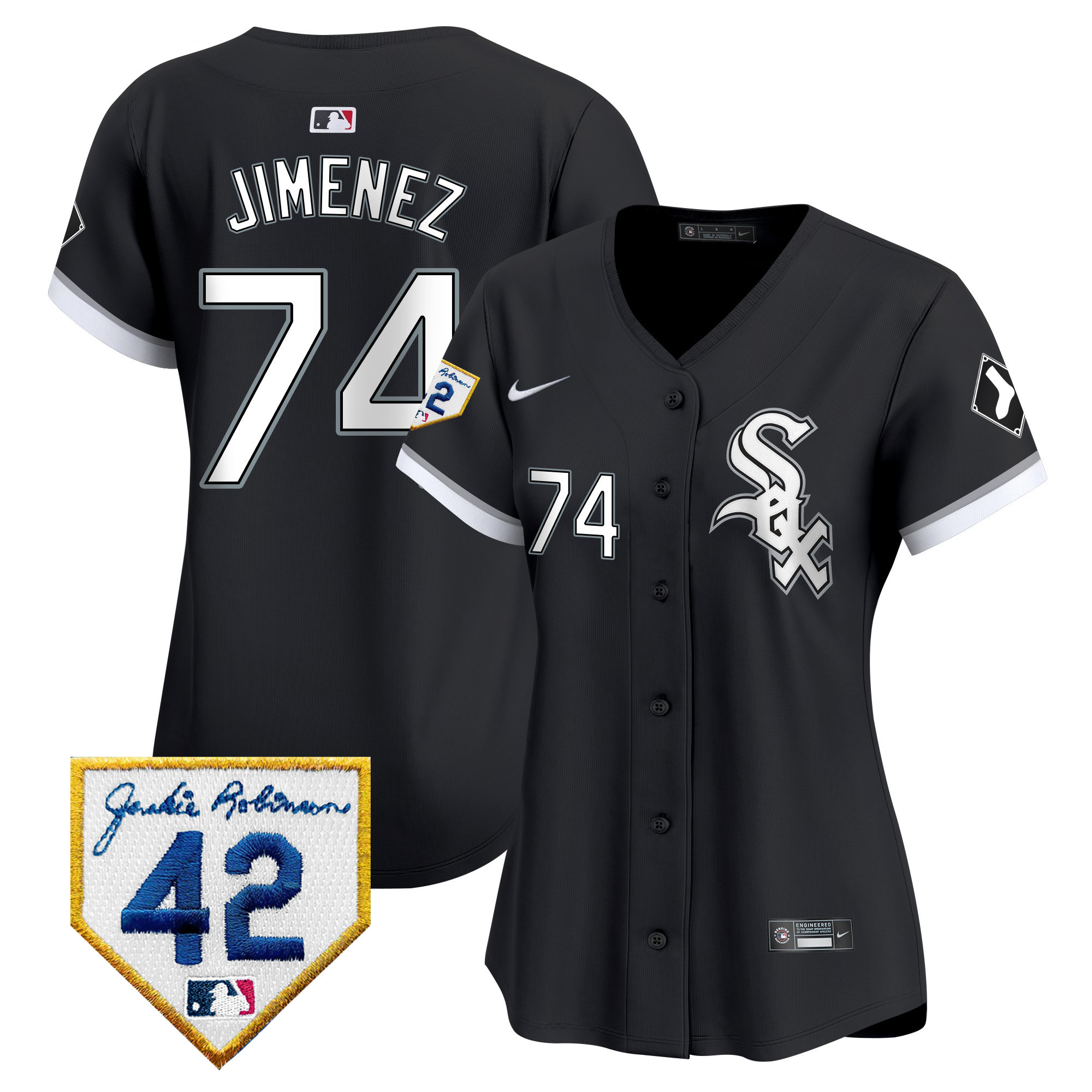 Women's Chicago White Sox 2024 Jackie Robinson Patch Vapor Premier Limited Jersey - All Stitched