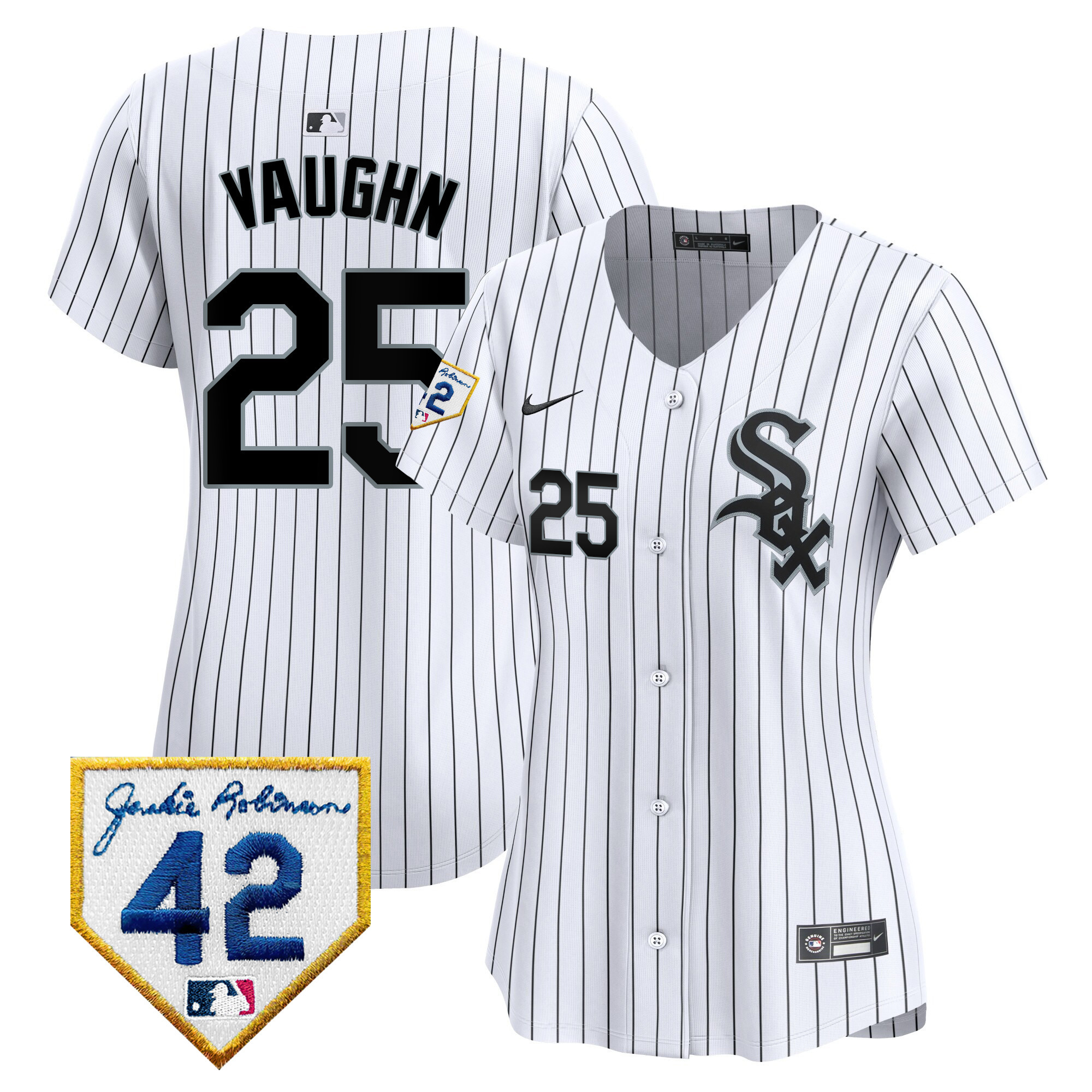 Women's Chicago White Sox 2024 Jackie Robinson Patch Vapor Premier Limited Jersey - All Stitched