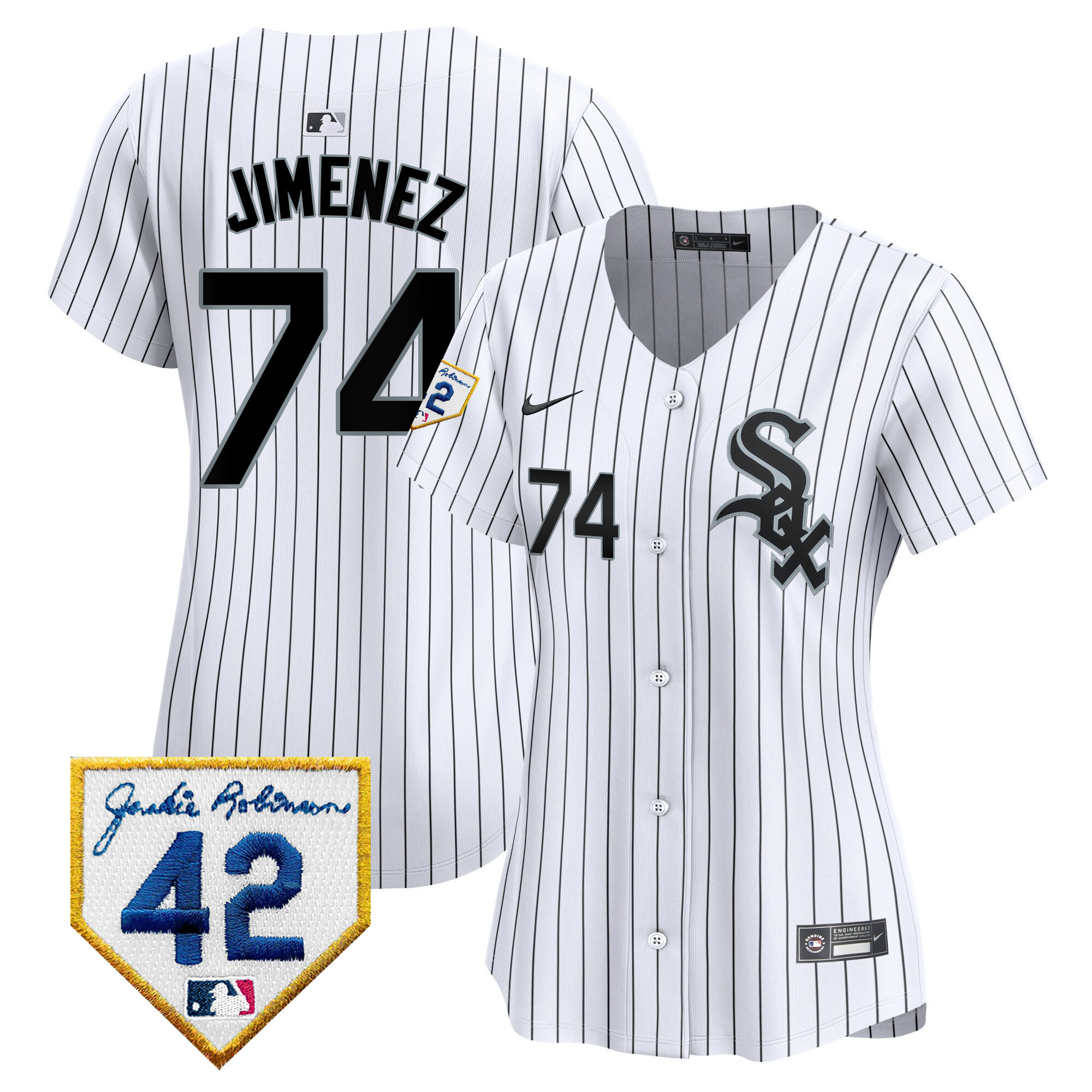 Women's Chicago White Sox 2024 Jackie Robinson Patch Vapor Premier Limited Jersey - All Stitched