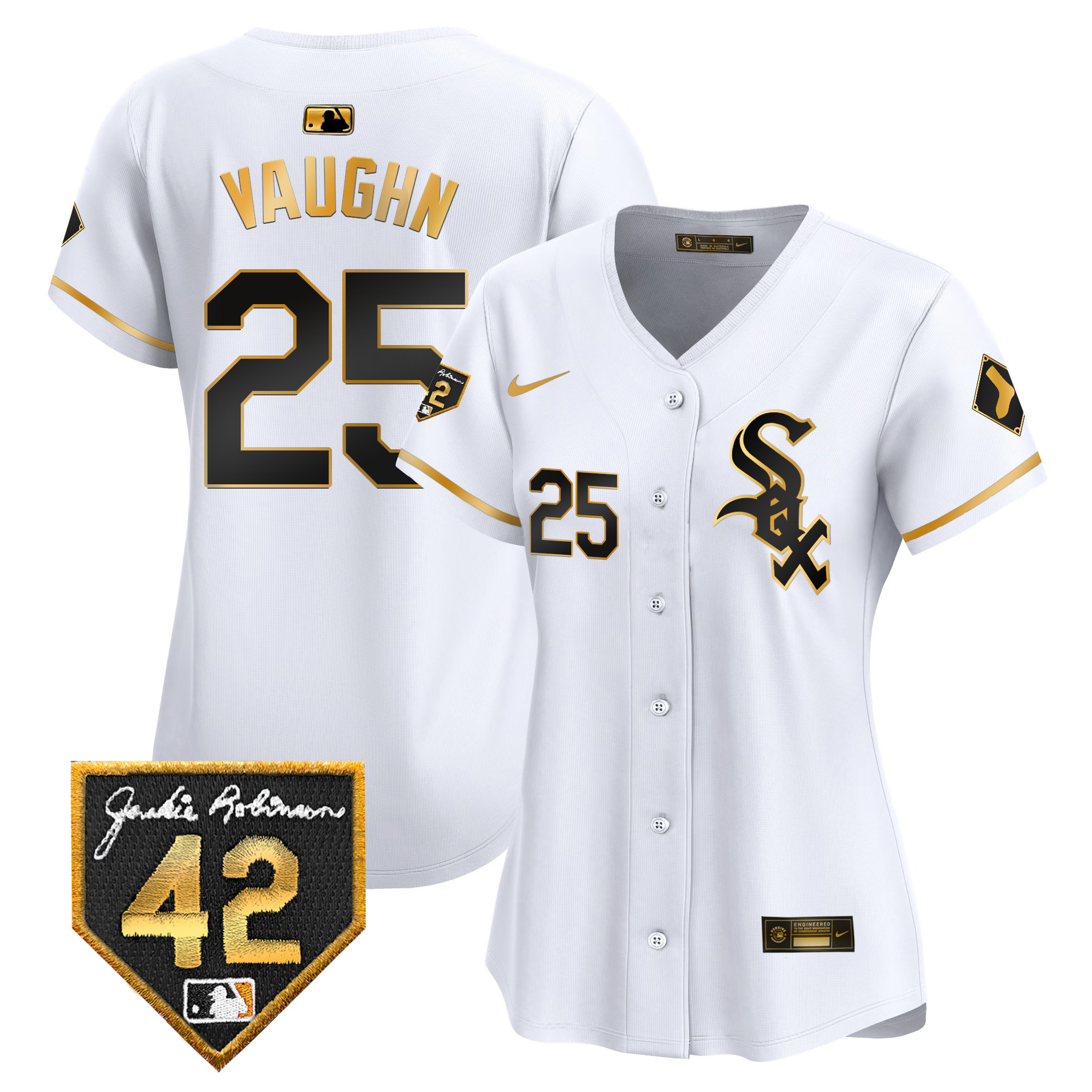Women's Chicago White Sox 2024 Jackie Robinson Patch Vapor Premier Limited Jersey - All Stitched