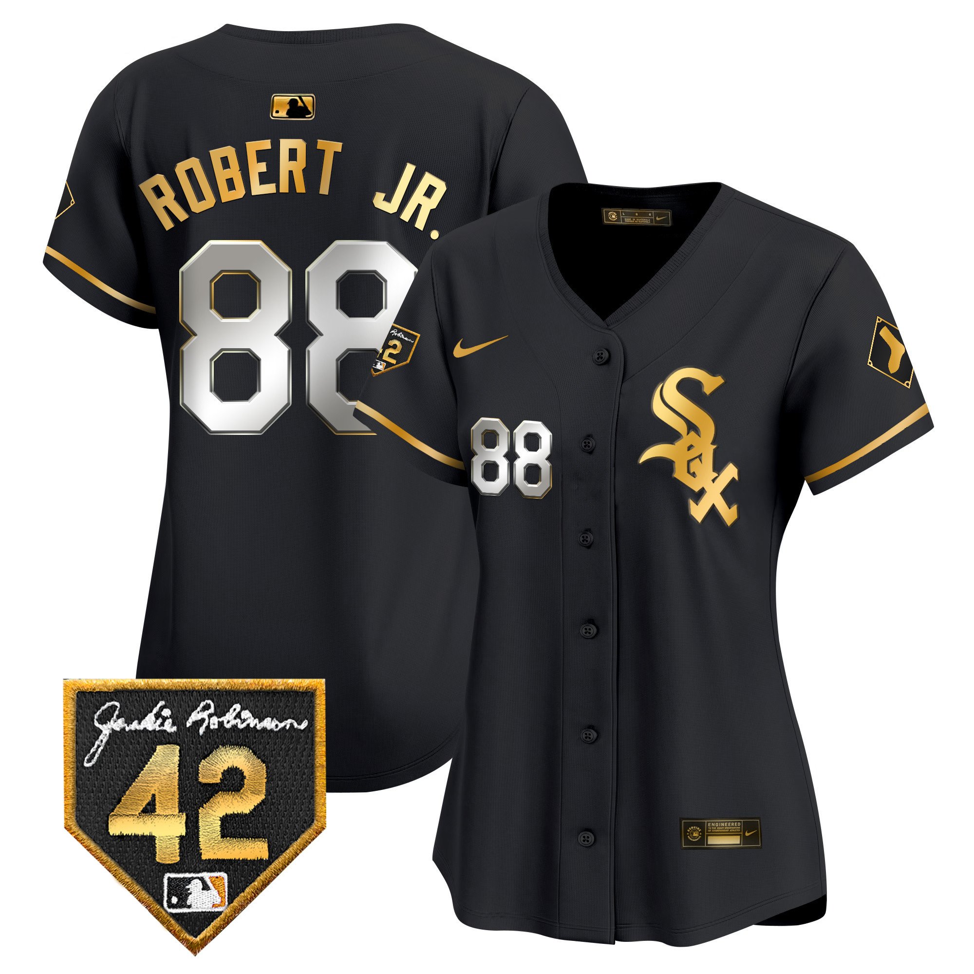 Women's Chicago White Sox 2024 Jackie Robinson Patch Vapor Premier Limited Jersey - All Stitched