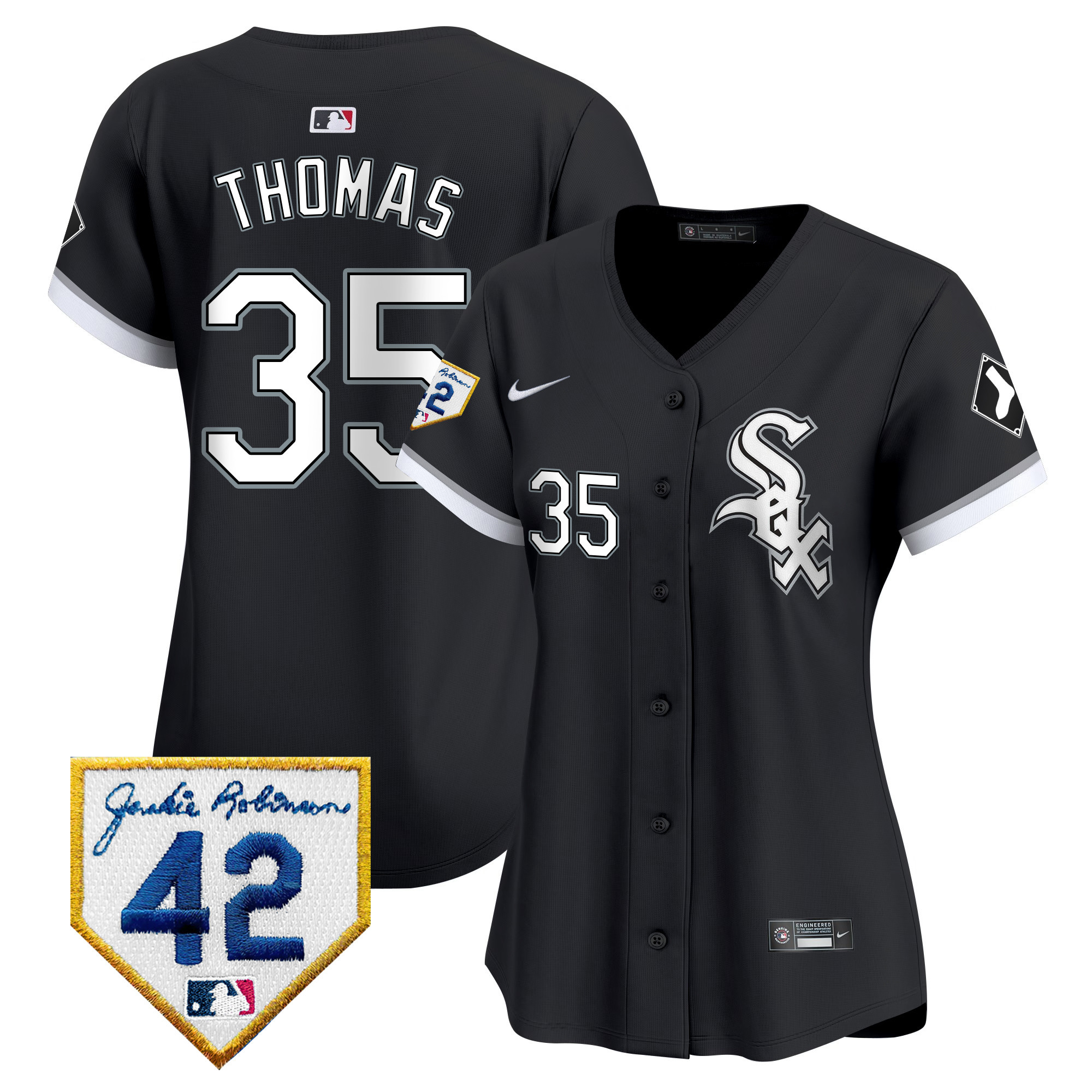 Women's Chicago White Sox 2024 Jackie Robinson Patch Vapor Premier Limited Jersey - All Stitched