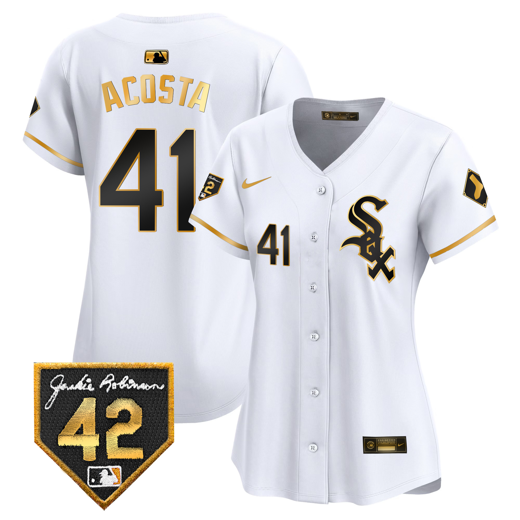 Women's Chicago White Sox 2024 Jackie Robinson Patch Vapor Premier Limited Jersey - All Stitched