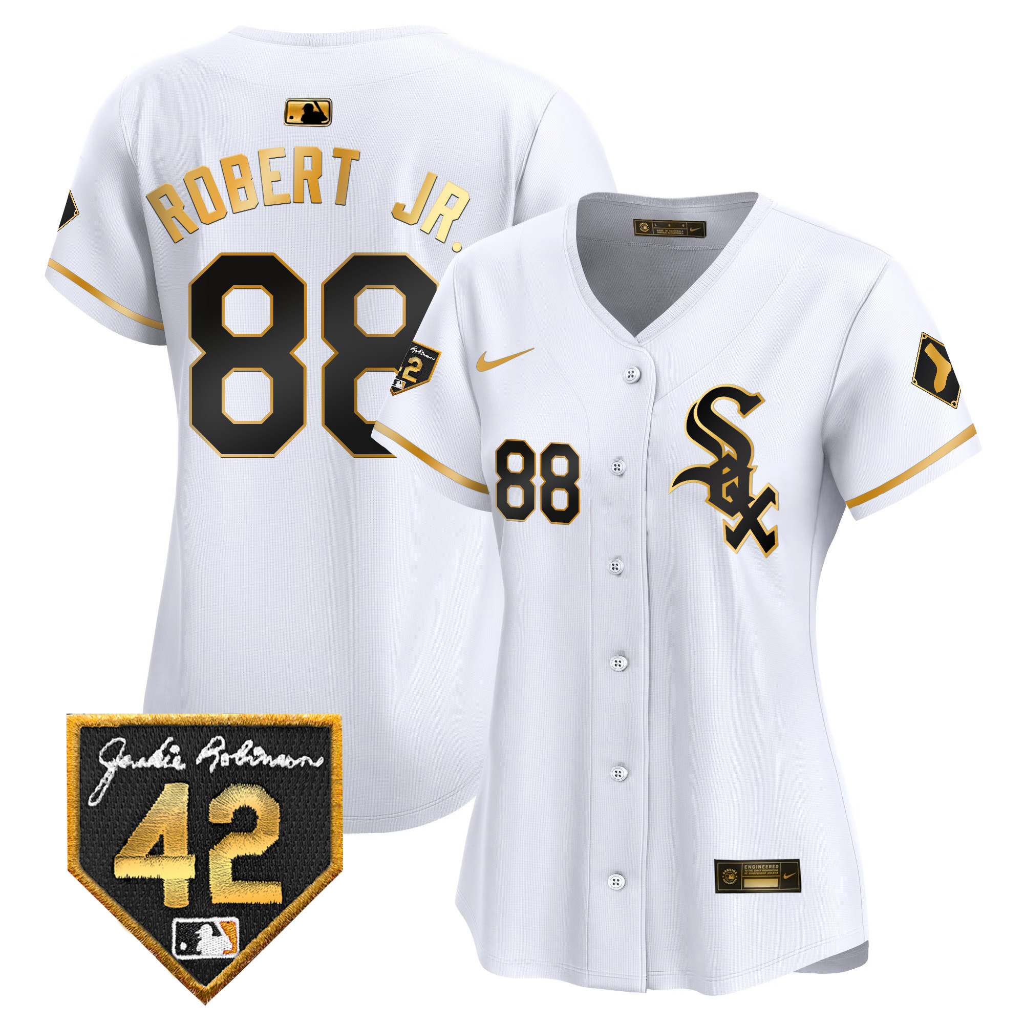 Women's Chicago White Sox 2024 Jackie Robinson Patch Vapor Premier Limited Jersey - All Stitched