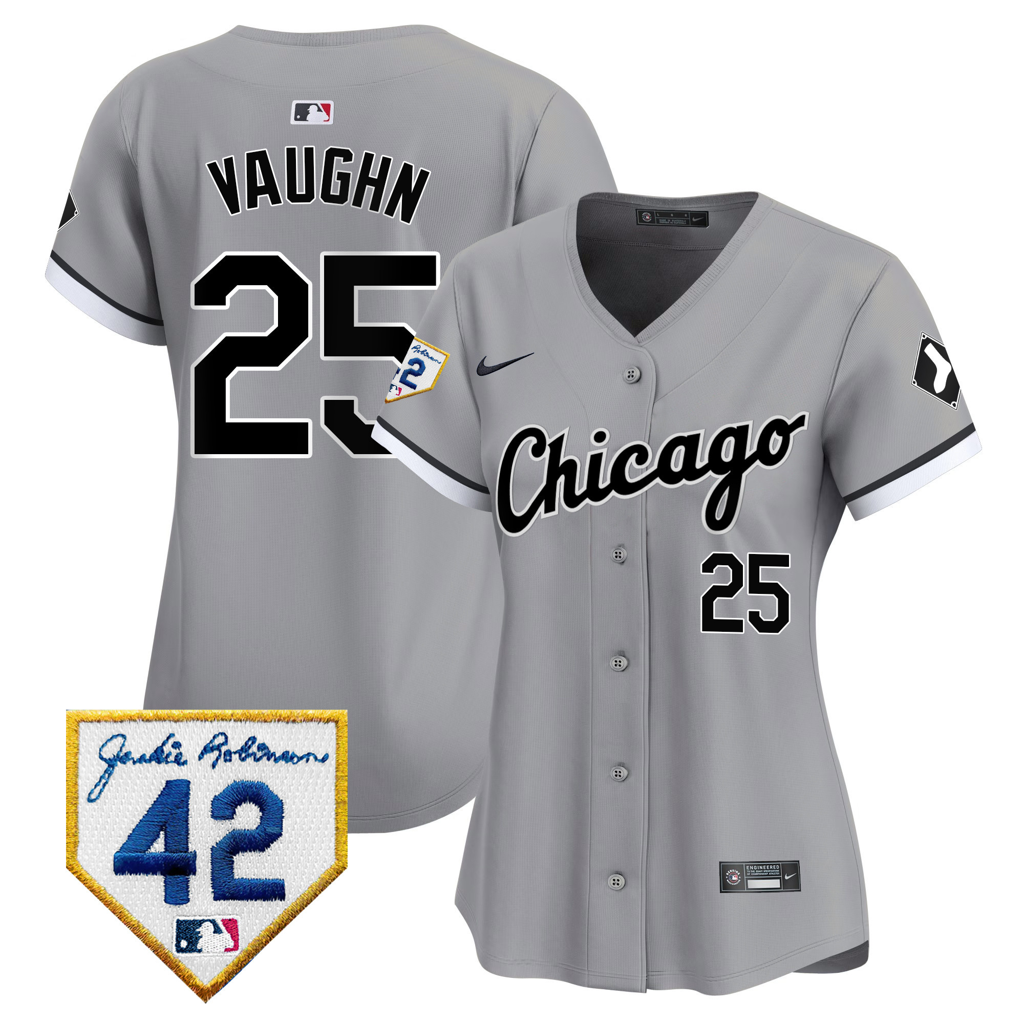 Women's Chicago White Sox 2024 Jackie Robinson Patch Vapor Premier Limited Jersey - All Stitched