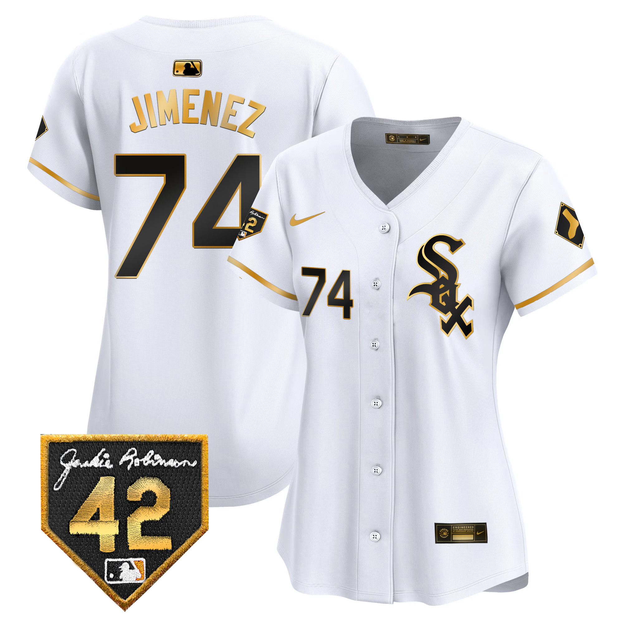Women's Chicago White Sox 2024 Jackie Robinson Patch Vapor Premier Limited Jersey - All Stitched