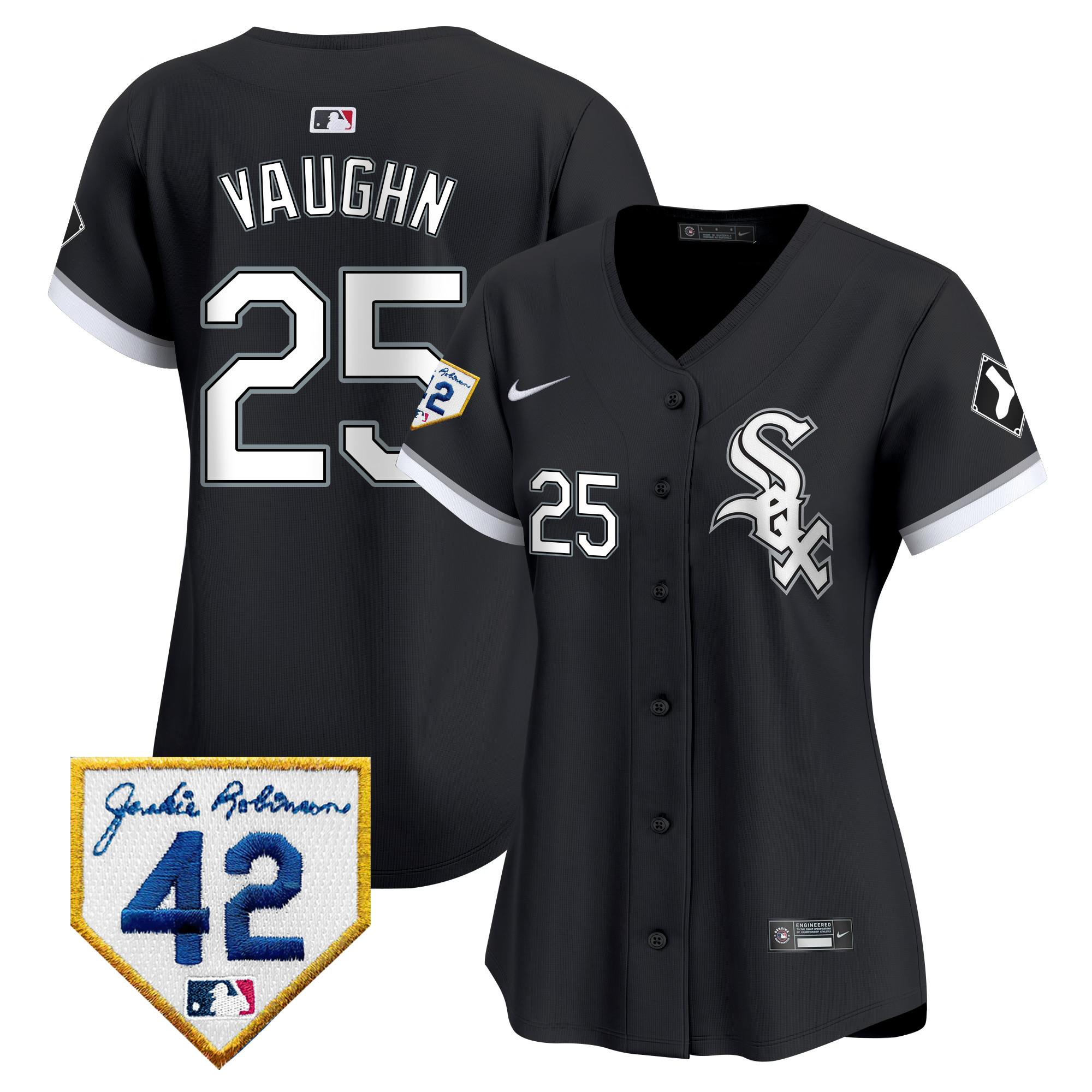 Women's Chicago White Sox 2024 Jackie Robinson Patch Vapor Premier Limited Jersey - All Stitched
