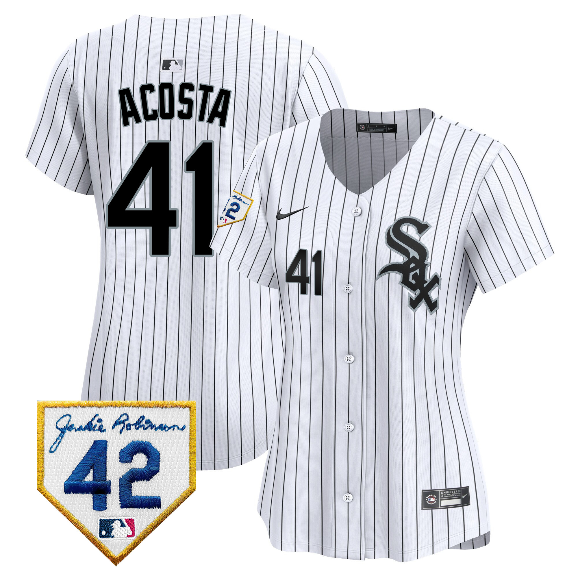 Women's Chicago White Sox 2024 Jackie Robinson Patch Vapor Premier Limited Jersey - All Stitched