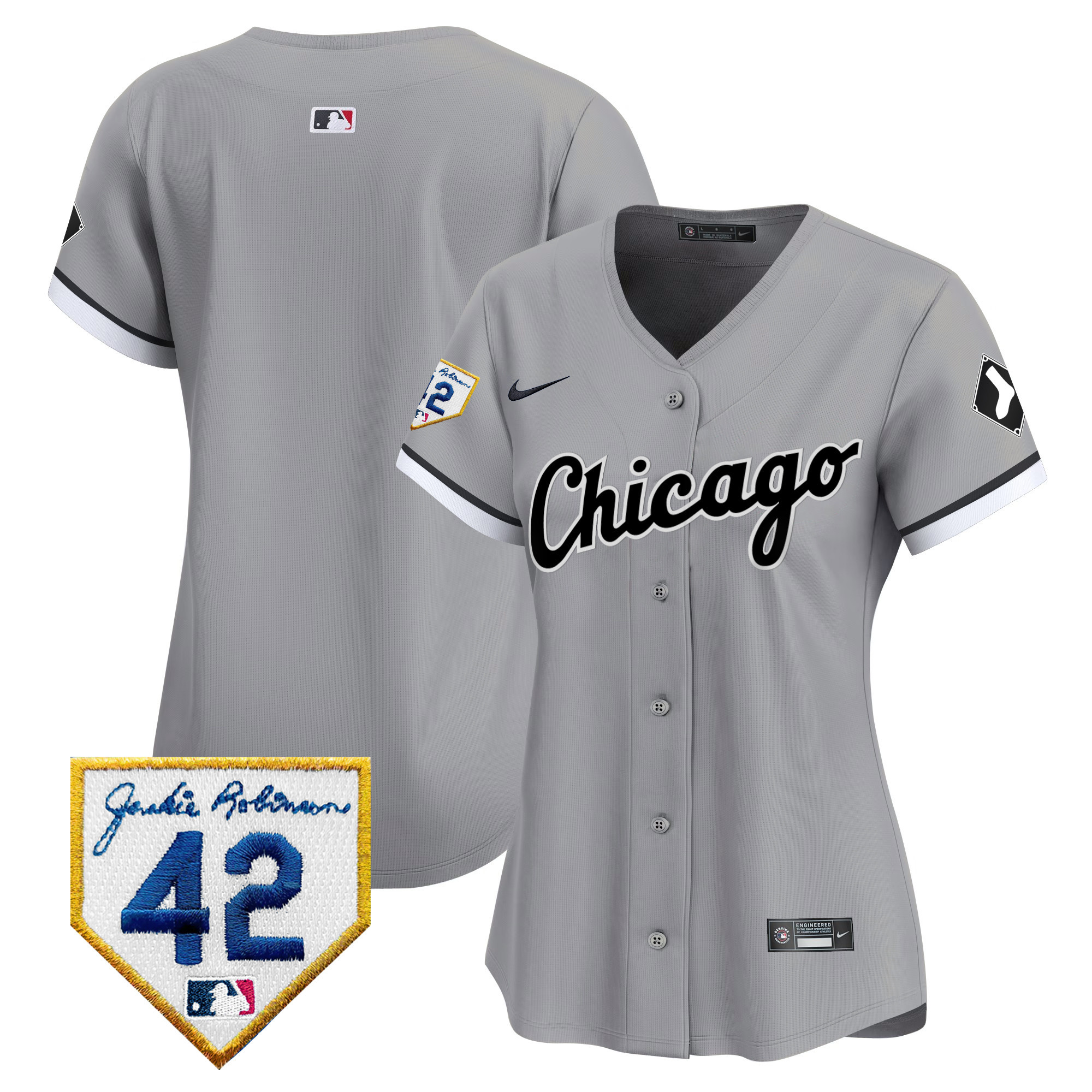 Women's Chicago White Sox 2024 Jackie Robinson Patch Vapor Premier Limited Jersey - All Stitched