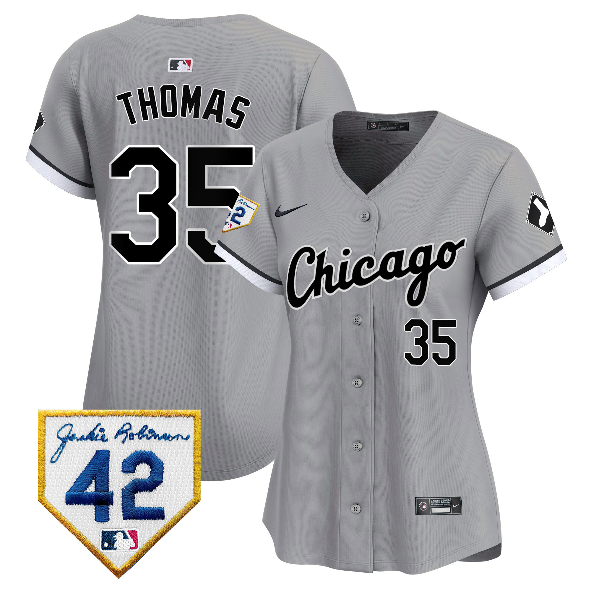 Women's Chicago White Sox 2024 Jackie Robinson Patch Vapor Premier Limited Jersey - All Stitched