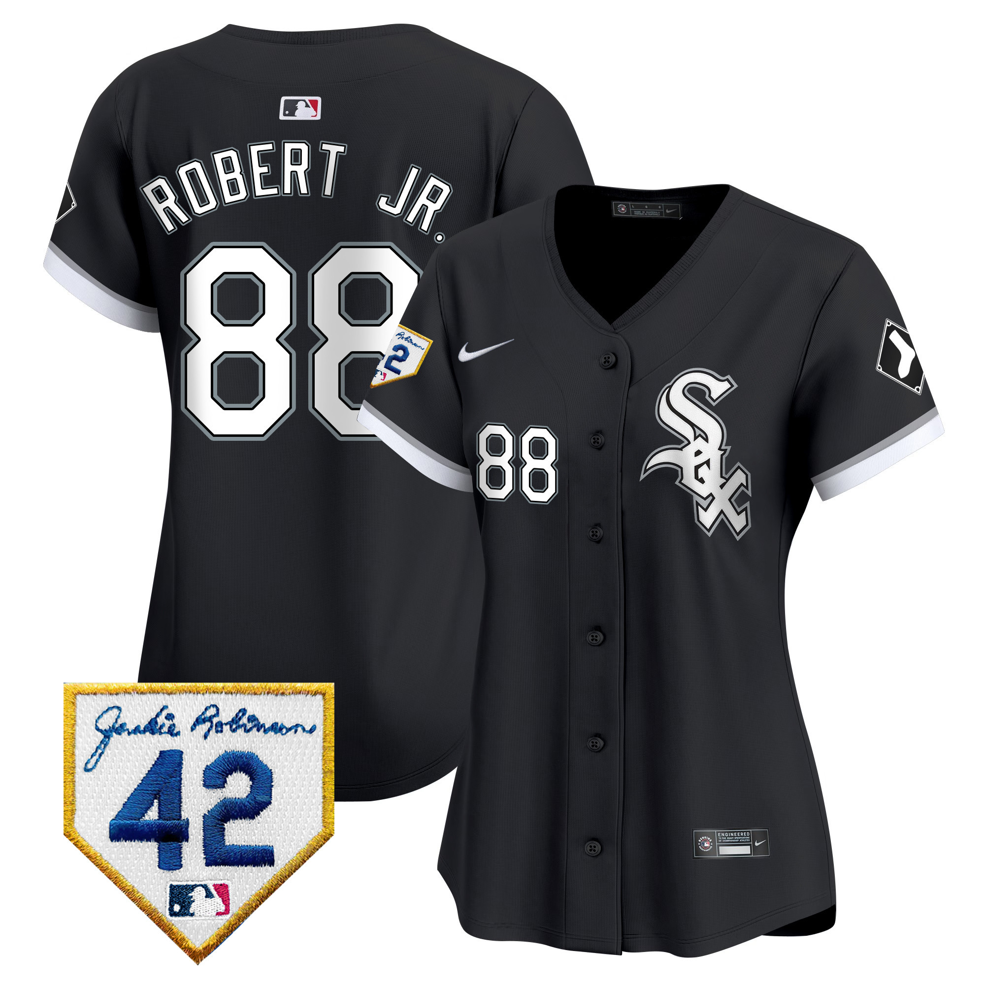 Women's Chicago White Sox 2024 Jackie Robinson Patch Vapor Premier Limited Jersey - All Stitched