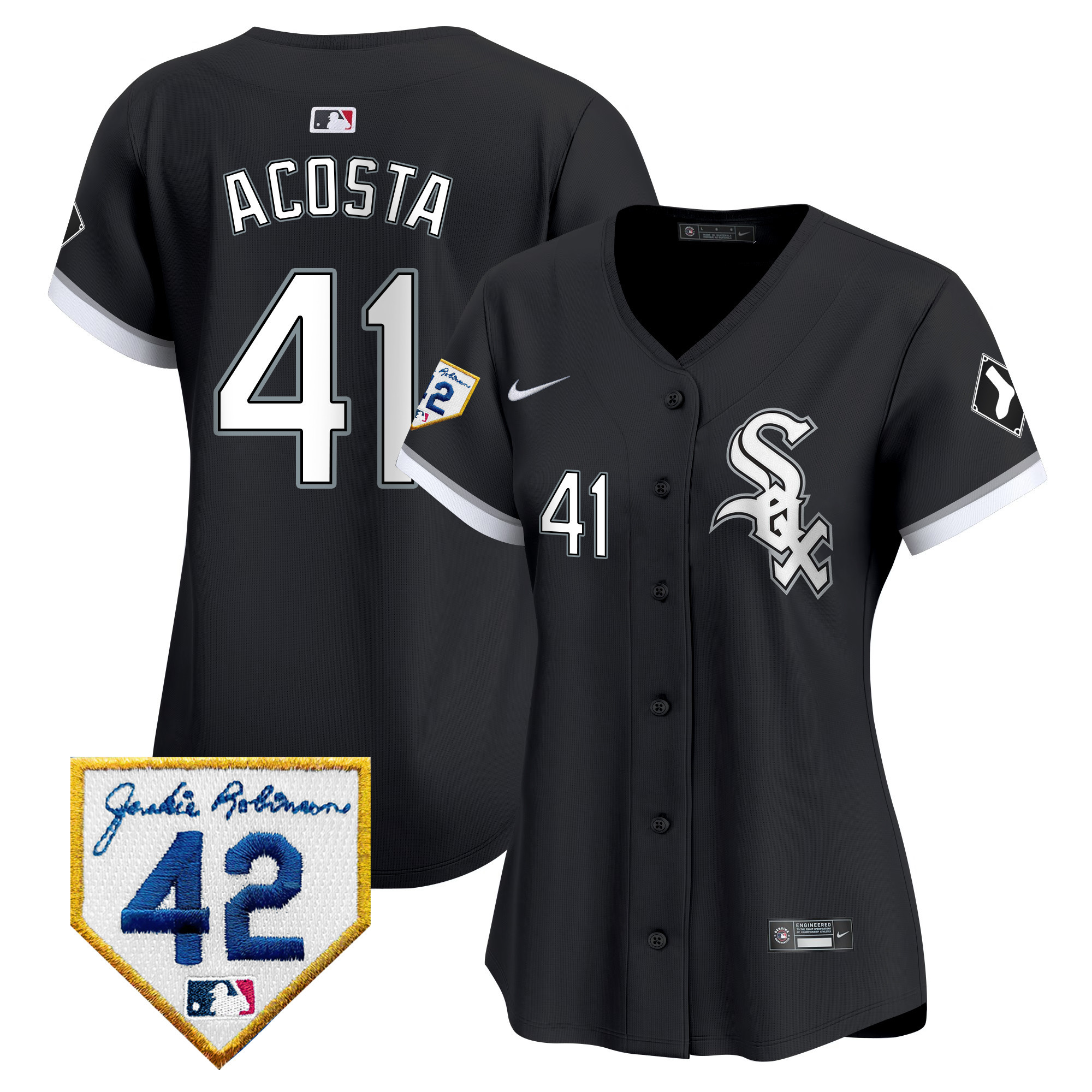 Women's Chicago White Sox 2024 Jackie Robinson Patch Vapor Premier Limited Jersey - All Stitched