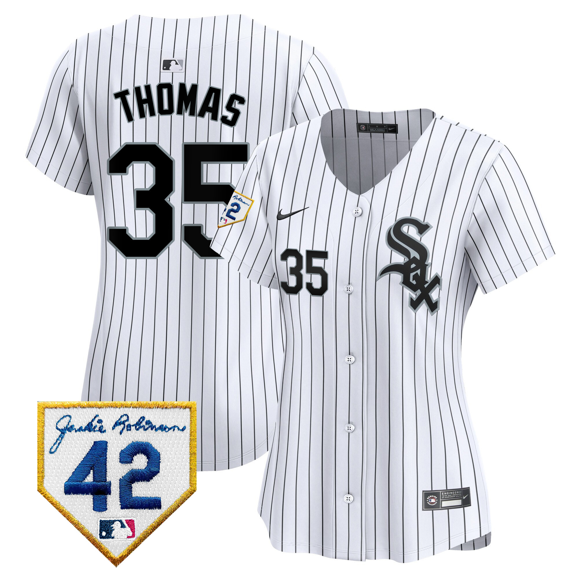 Women's Chicago White Sox 2024 Jackie Robinson Patch Vapor Premier Limited Jersey - All Stitched