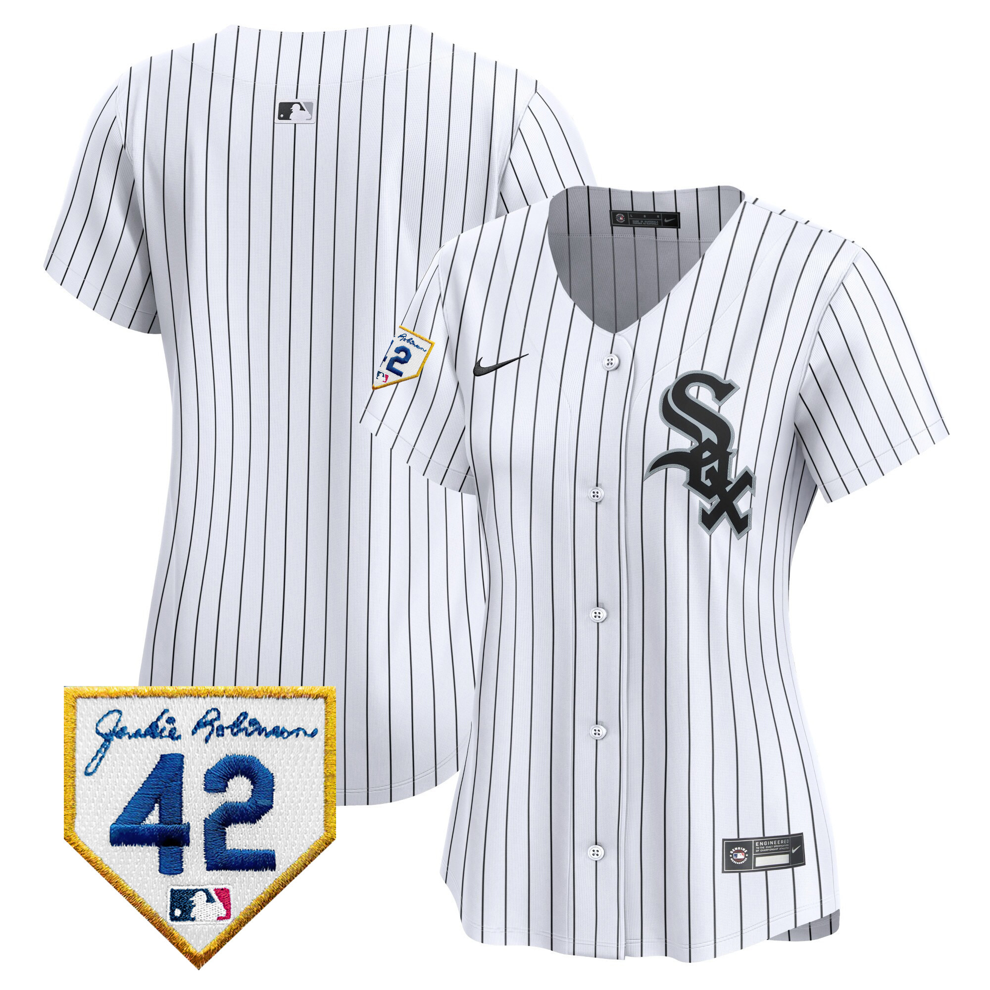 Women's Chicago White Sox 2024 Jackie Robinson Patch Vapor Premier Limited Jersey - All Stitched