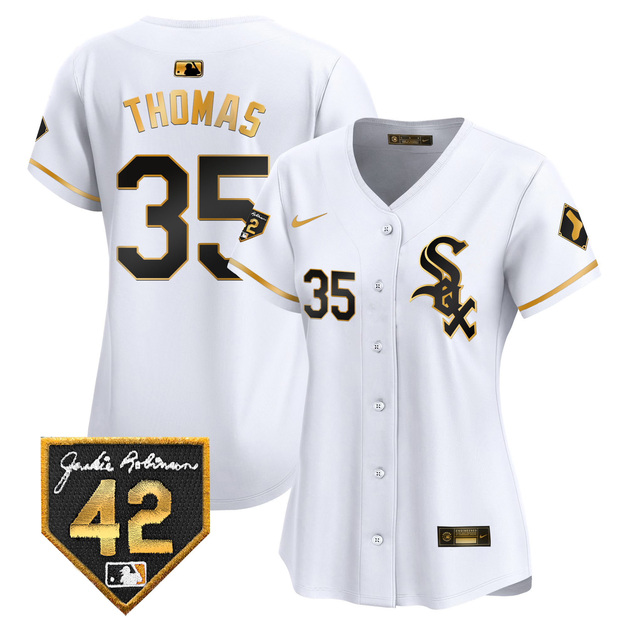Women's Chicago White Sox 2024 Jackie Robinson Patch Vapor Premier Limited Jersey - All Stitched