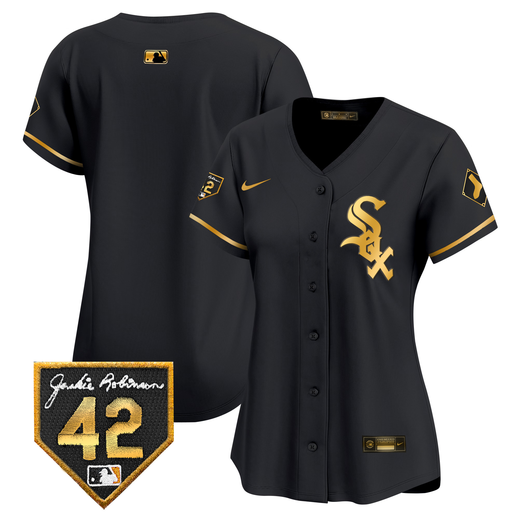 Women's Chicago White Sox 2024 Jackie Robinson Patch Vapor Premier Limited Jersey - All Stitched
