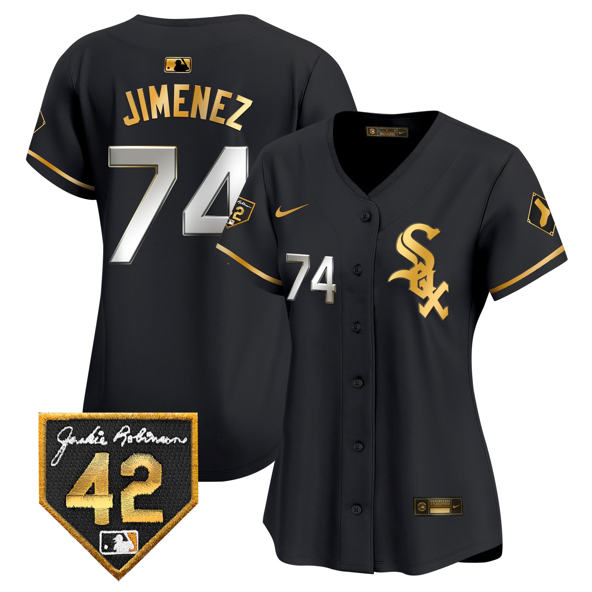 Women's Chicago White Sox 2024 Jackie Robinson Patch Vapor Premier Limited Jersey - All Stitched