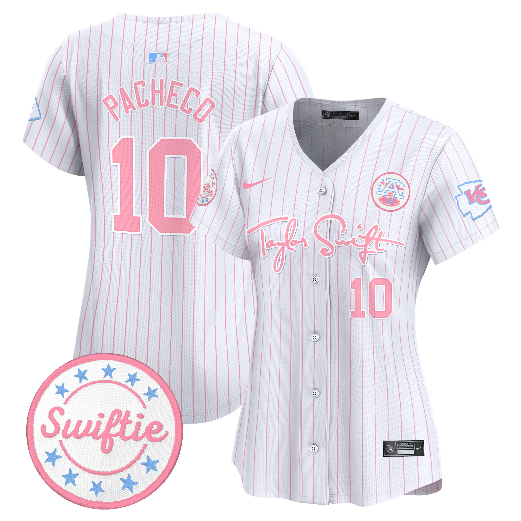 Women's Chiefs Taylor Swift Bubblegum Pink Vapor Premier Limited Jersey - All Stitched
