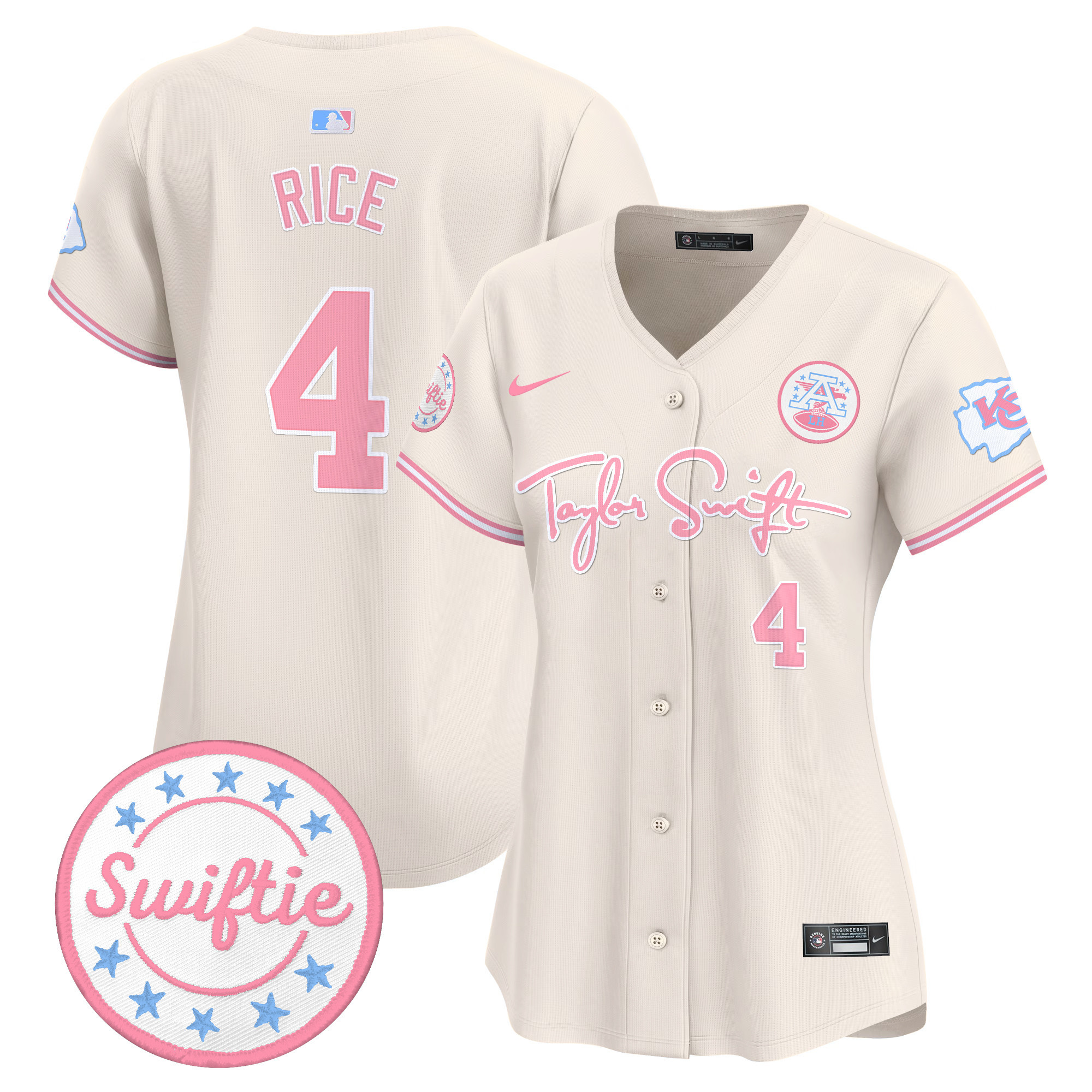 Women's Chiefs Taylor Swift Bubblegum Pink Vapor Premier Limited Jersey - All Stitched
