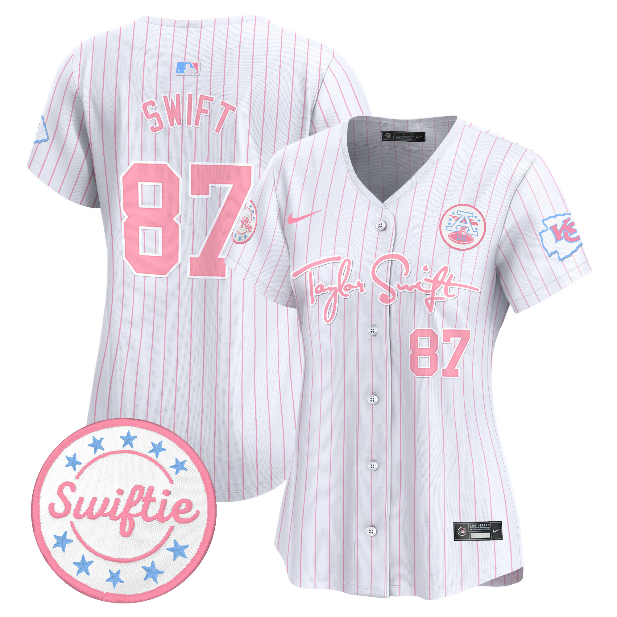Women's Chiefs Taylor Swift Bubblegum Pink Vapor Premier Limited Jersey - All Stitched
