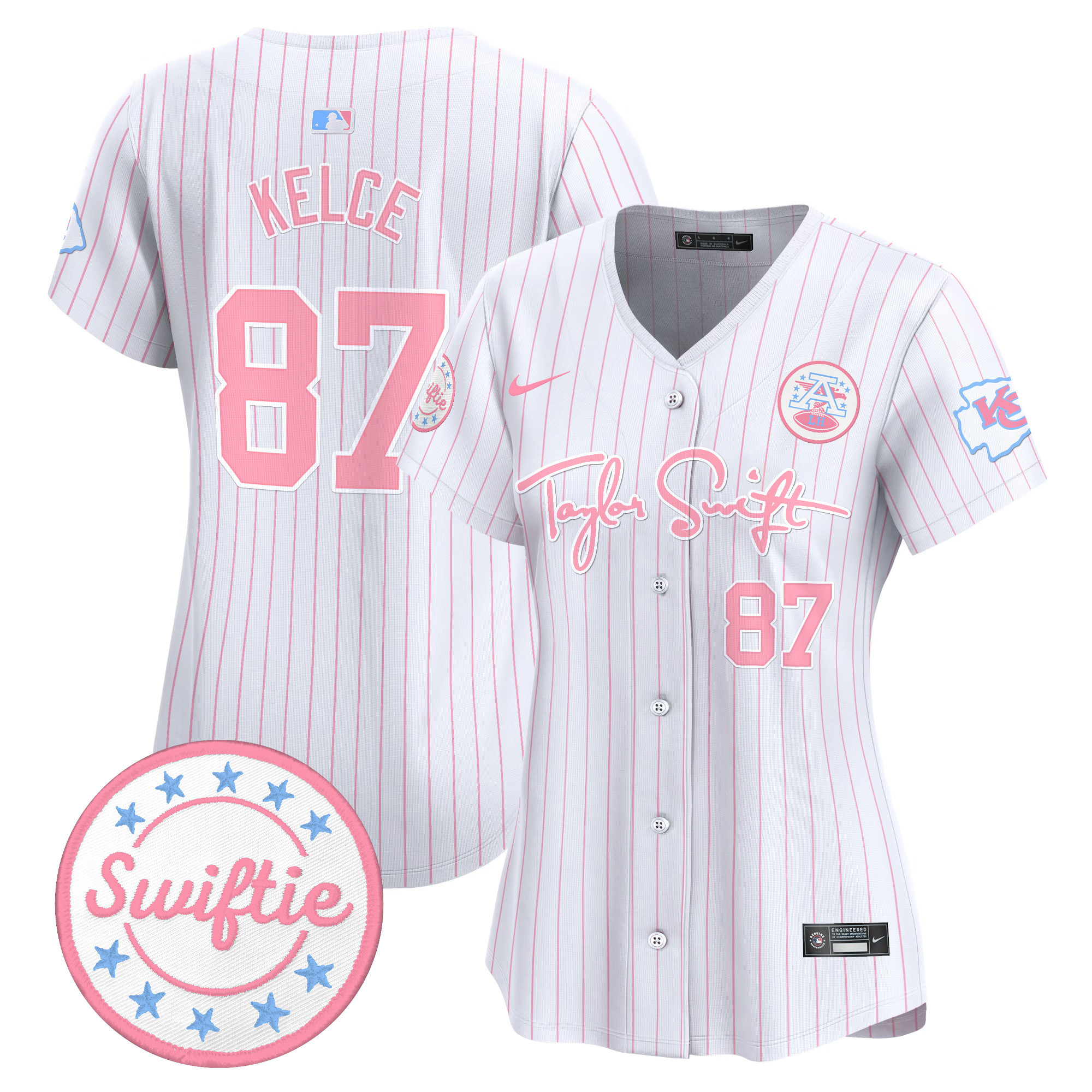 Women's Chiefs Taylor Swift Bubblegum Pink Vapor Premier Limited Jersey - All Stitched