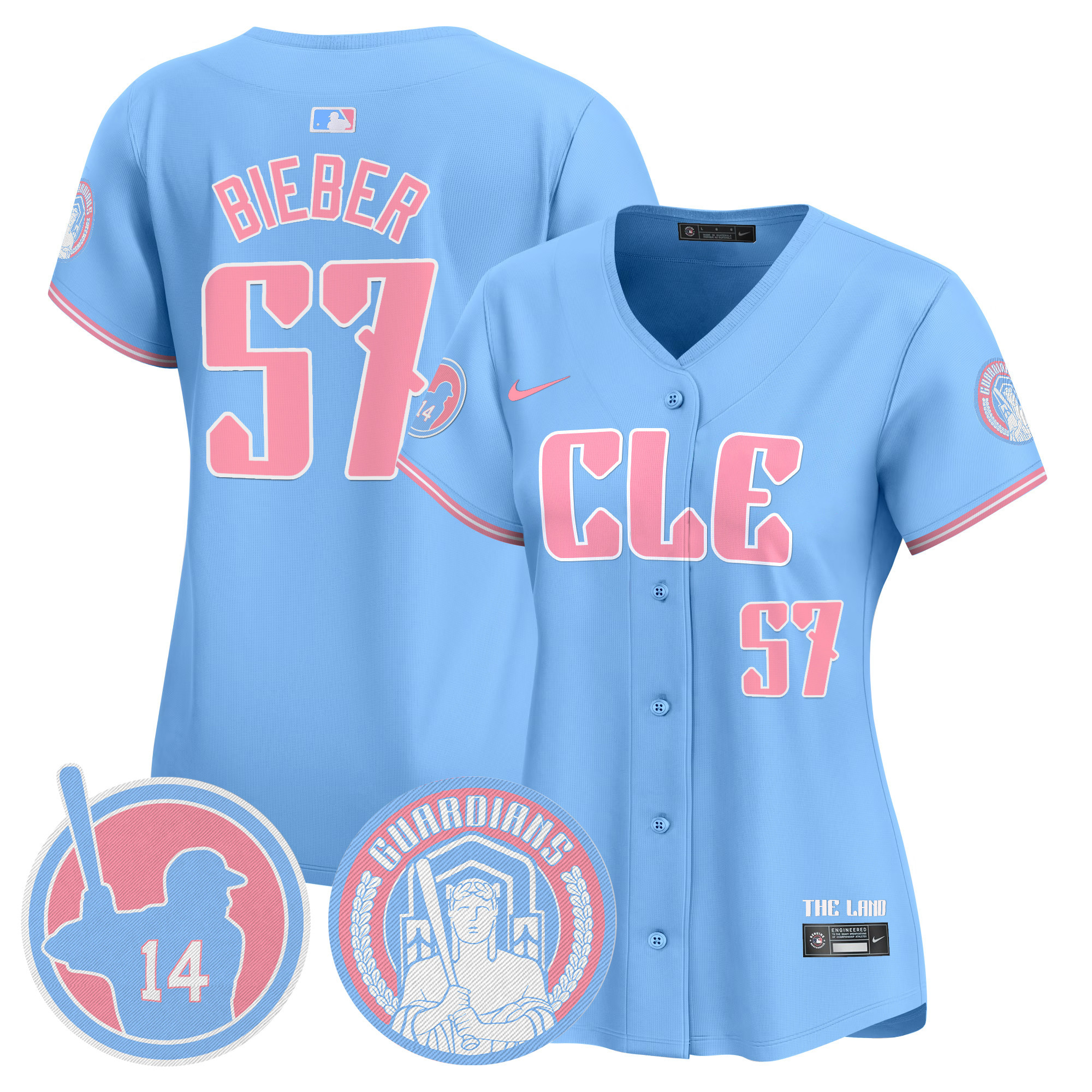 Women's Cleveland Guardians Bubblegum Pink Vapor Premier Limited Jersey - All Stitched