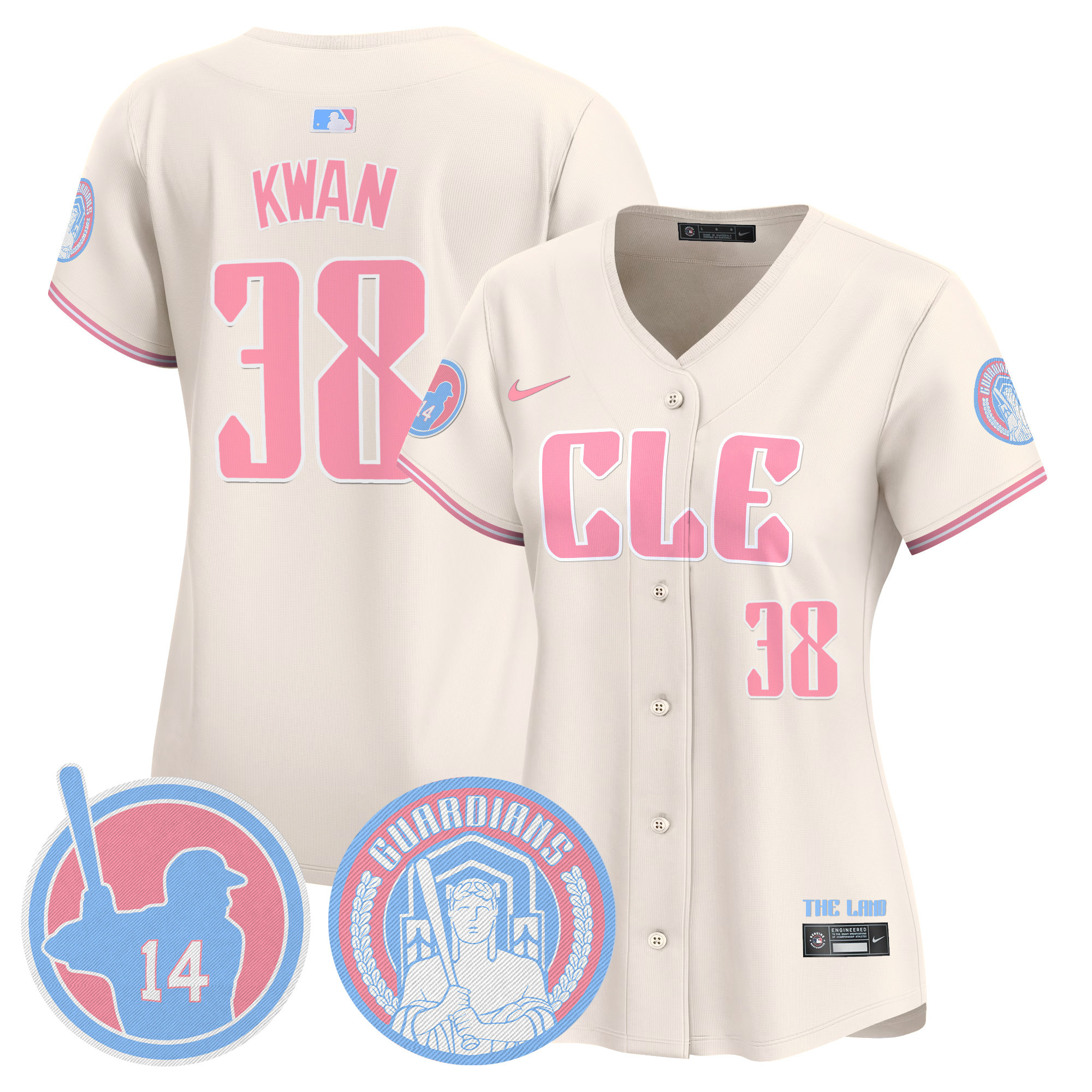Women's Cleveland Guardians Bubblegum Pink Vapor Premier Limited Jersey - All Stitched