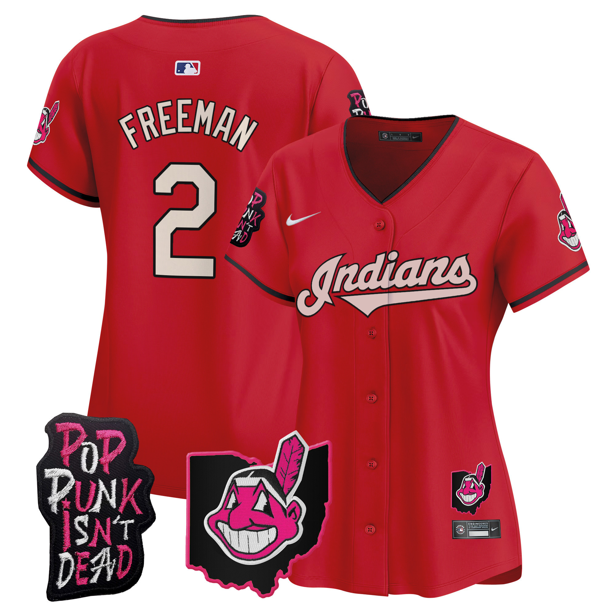 Women's Cleveland Indians MGK Patch Vapor Premier Limited Jersey - All Stitched